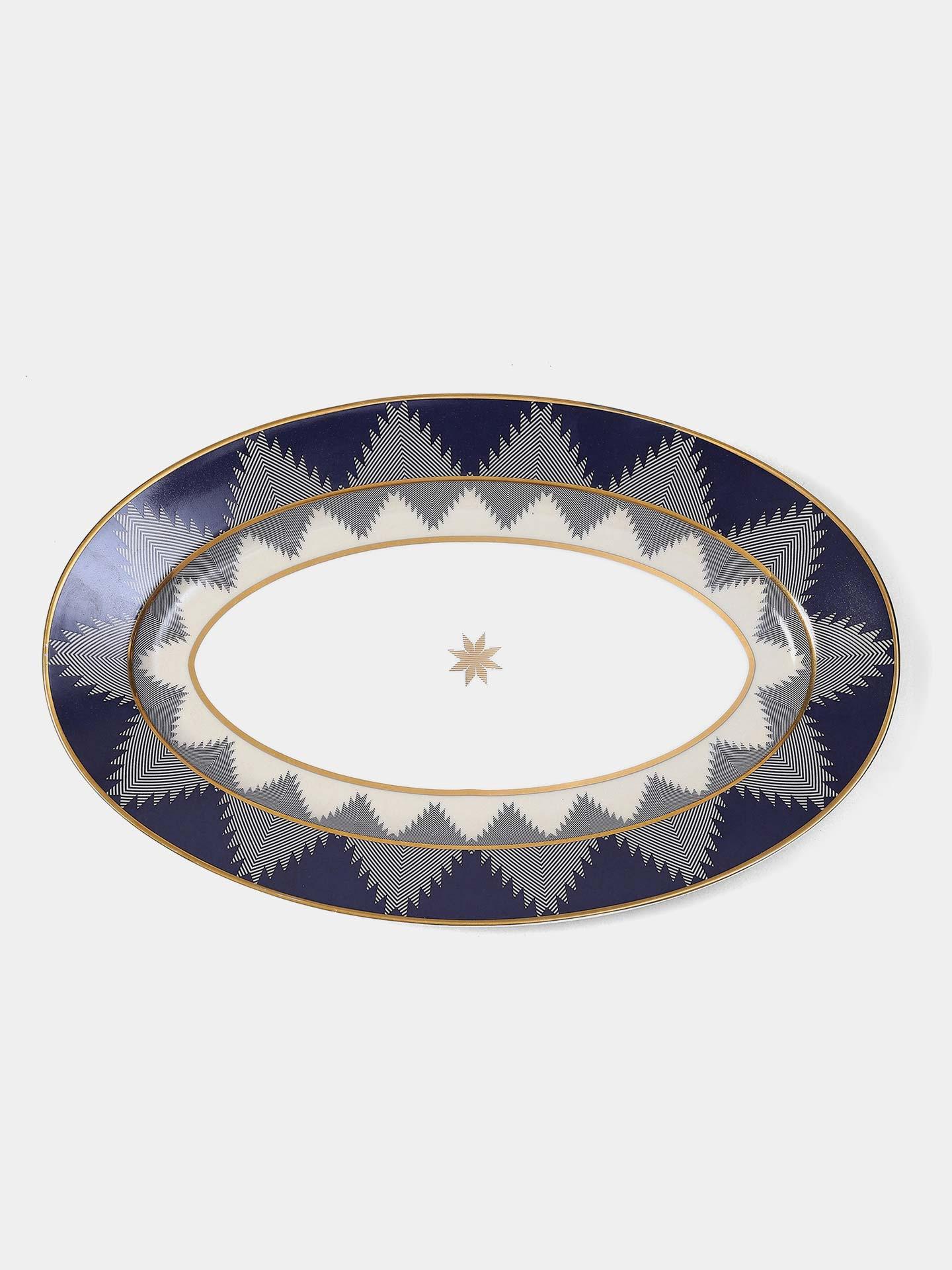 Gray & Blue Ikat Dinner Plate (Set Of 2)