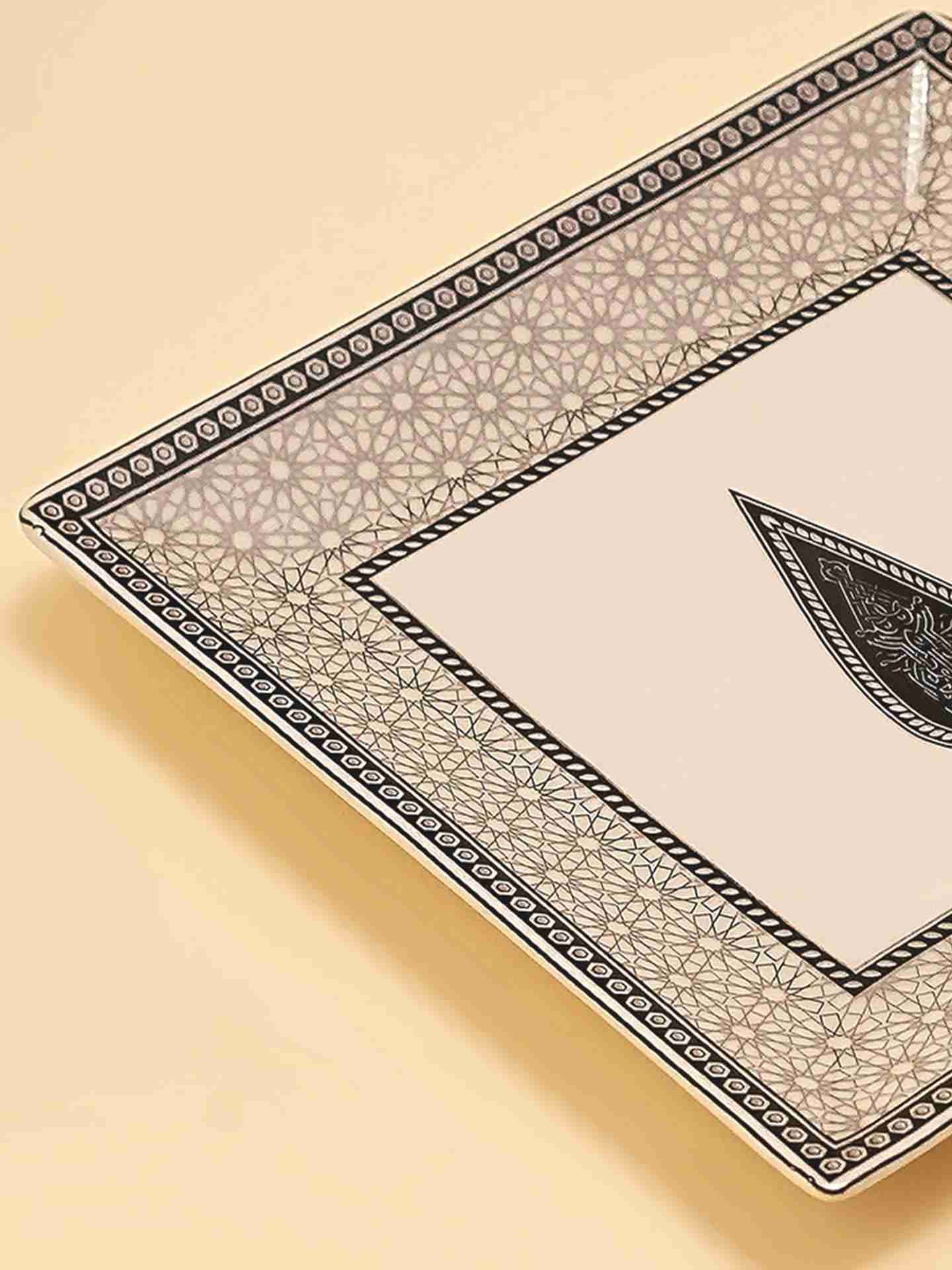 Black White Awadh Small Platter