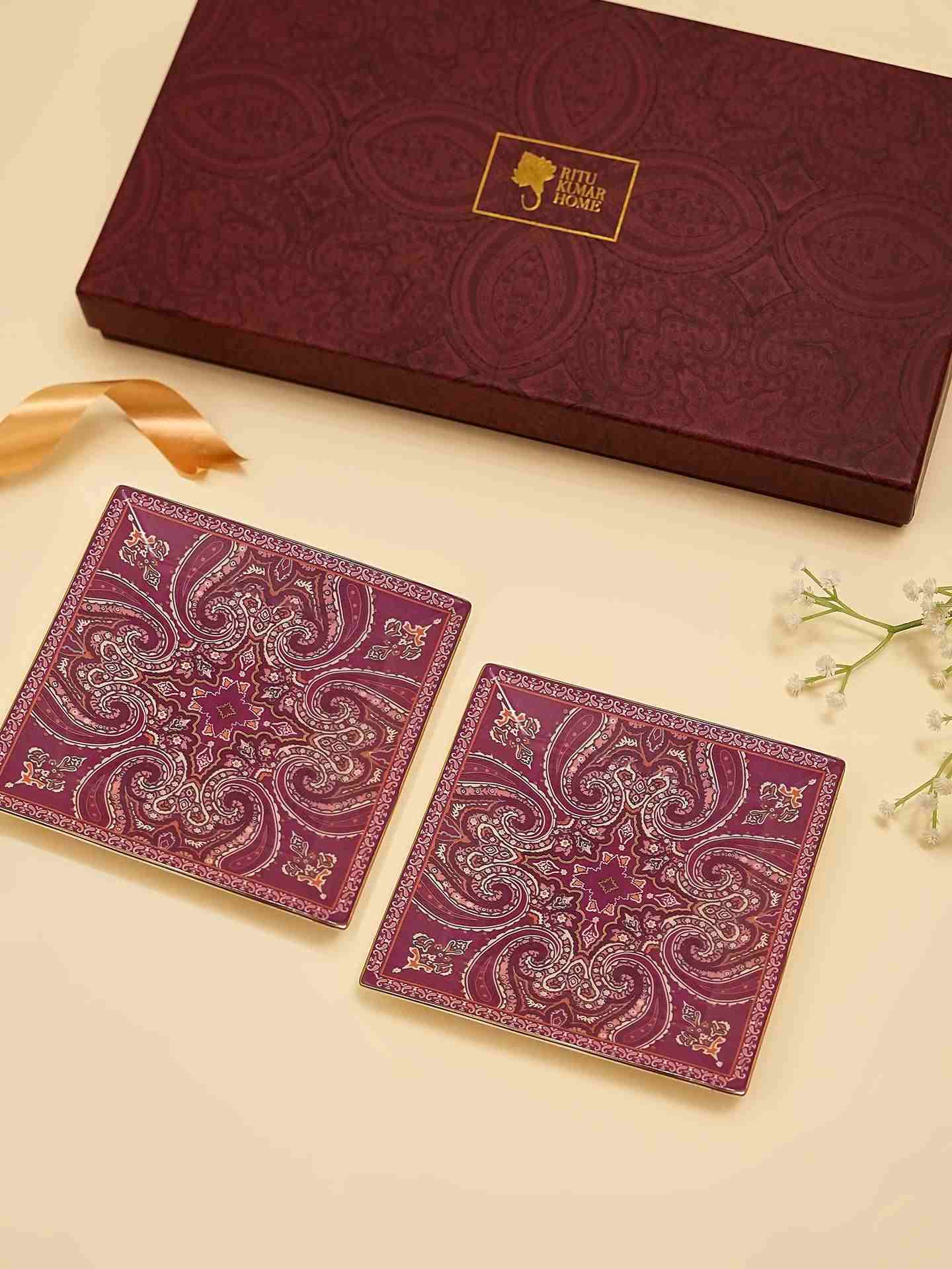 Fuschia Jaamevar Small Platter