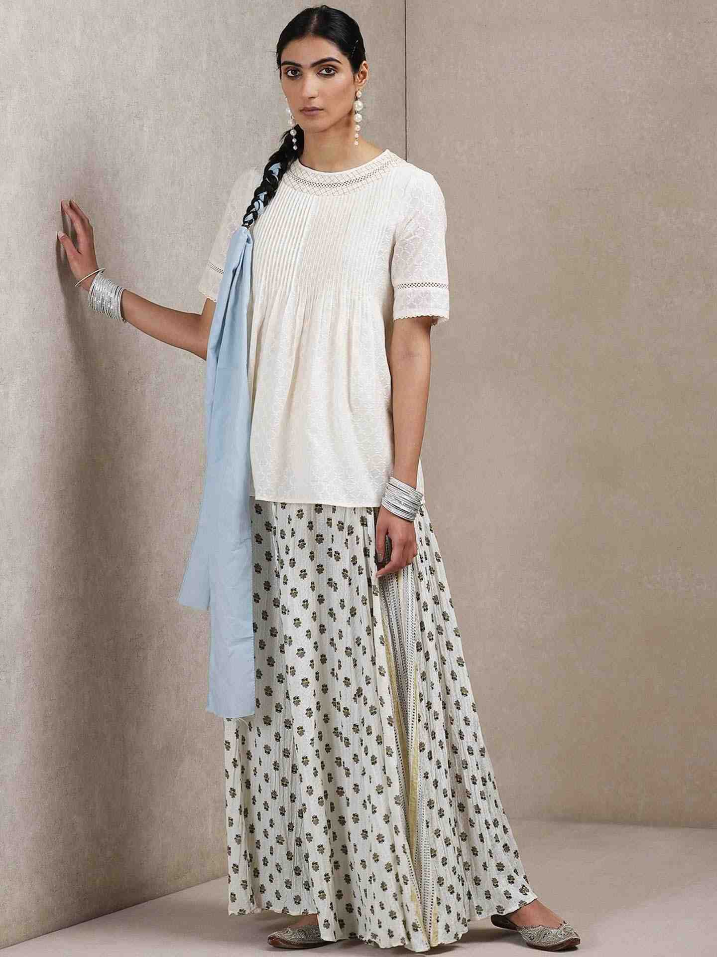 Off White Classic Cotton Sharara