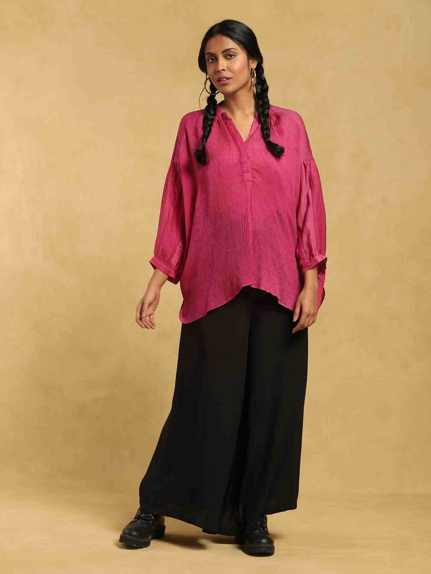 Black Baadal Cotton Wide-Leg Pants