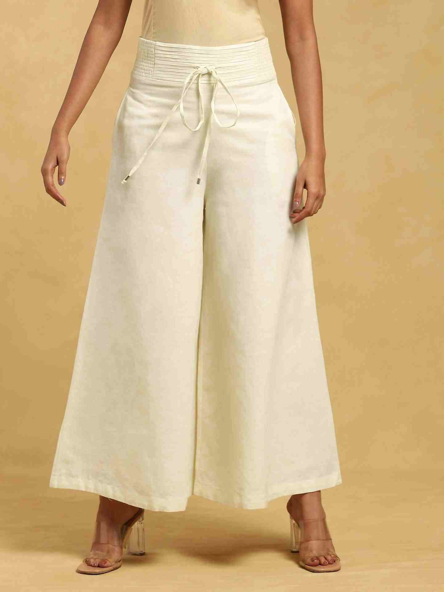 Off White Baadal Cotton Wide-Leg Pants