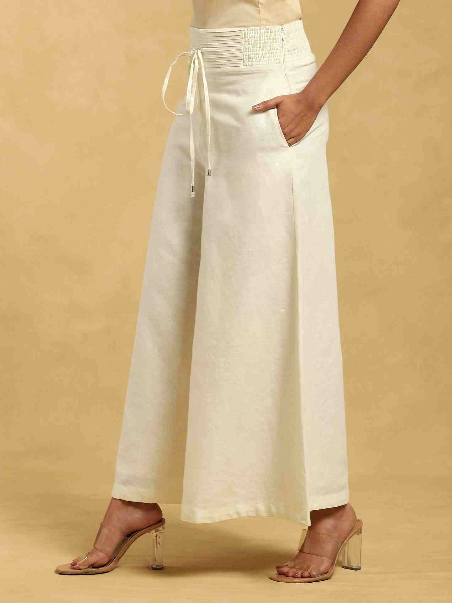 Off White Baadal Cotton Wide-Leg Pants