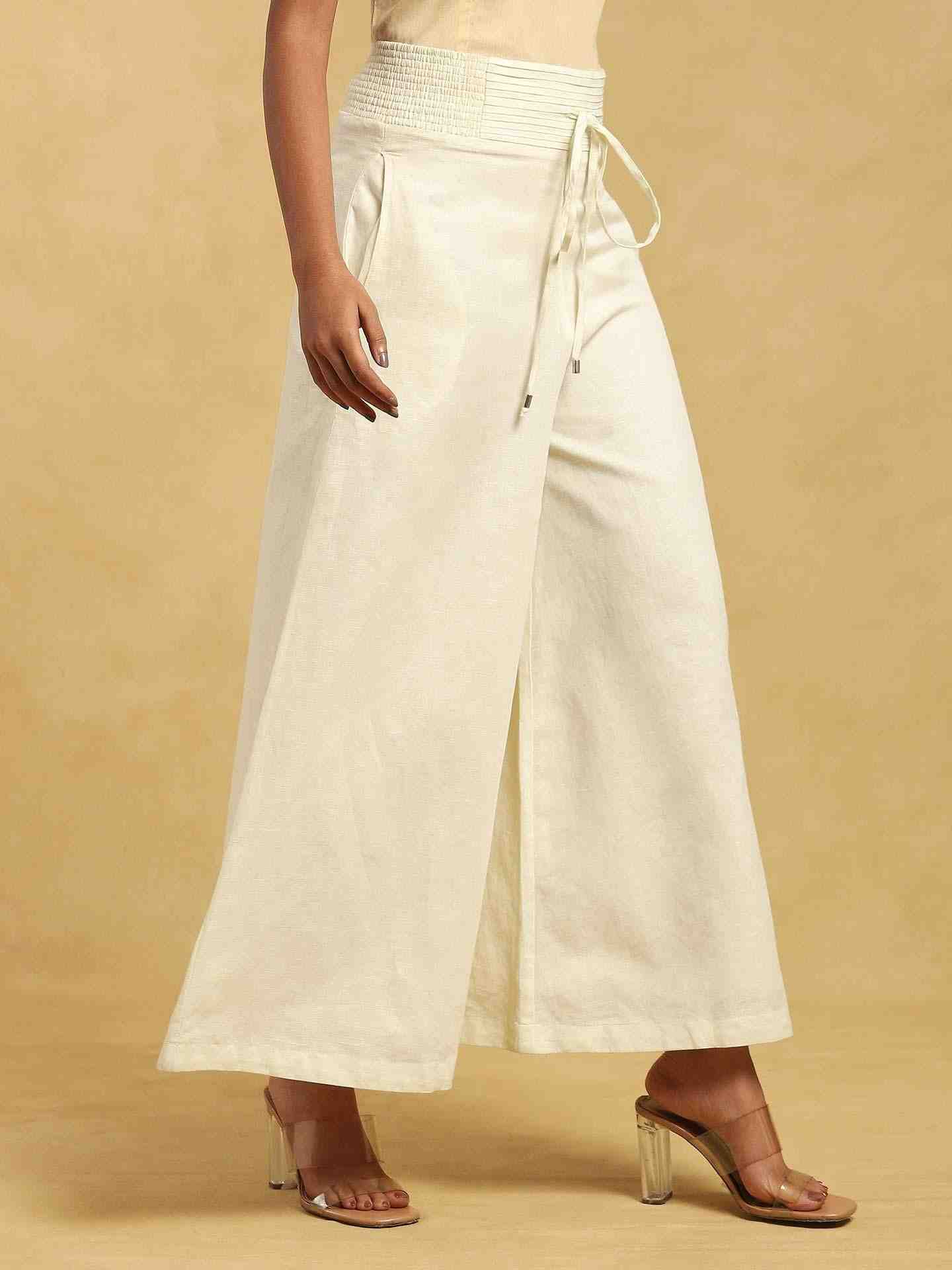 Off White Baadal Cotton Wide-Leg Pants