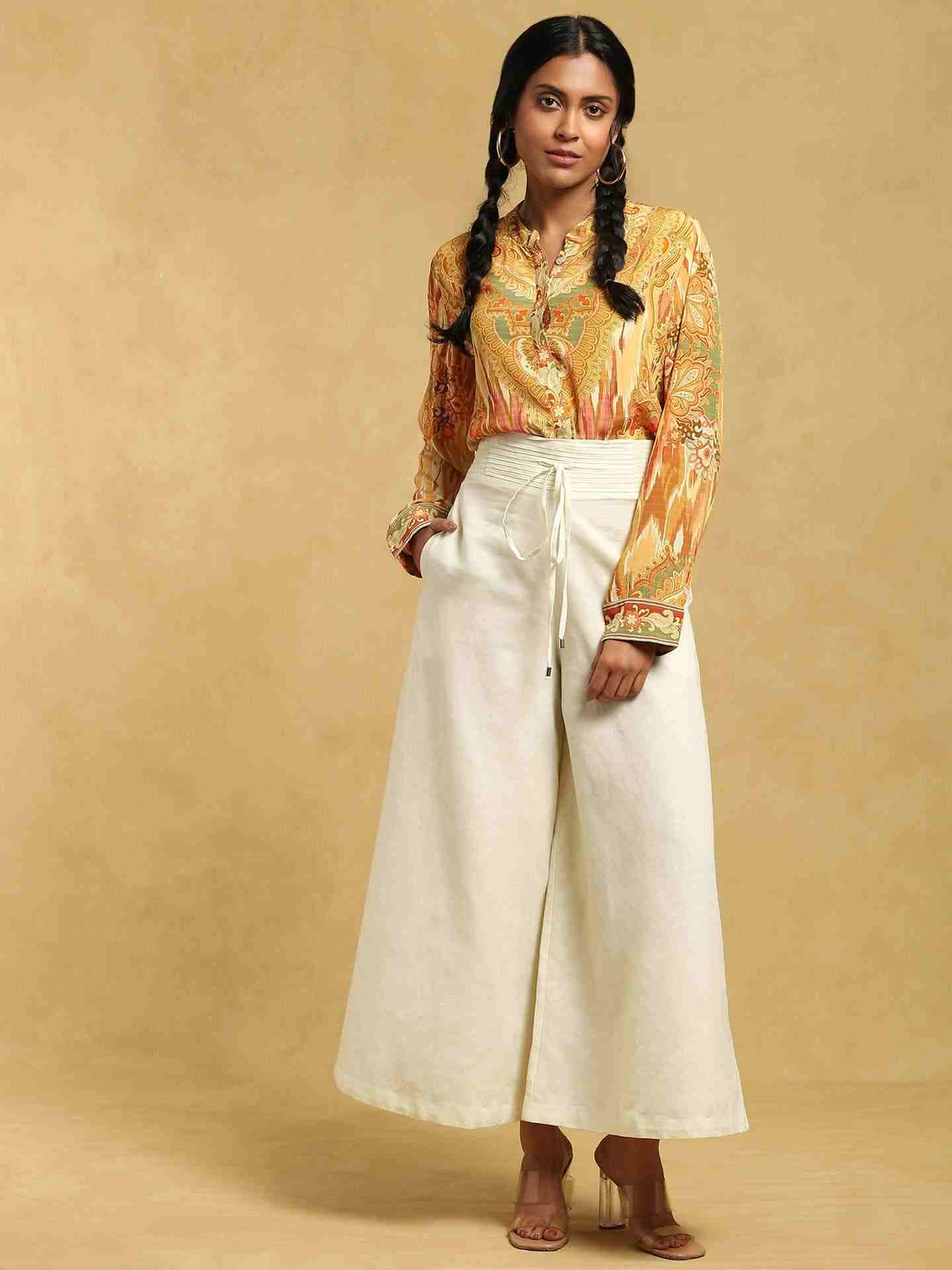Off White Baadal Cotton Wide-Leg Pants
