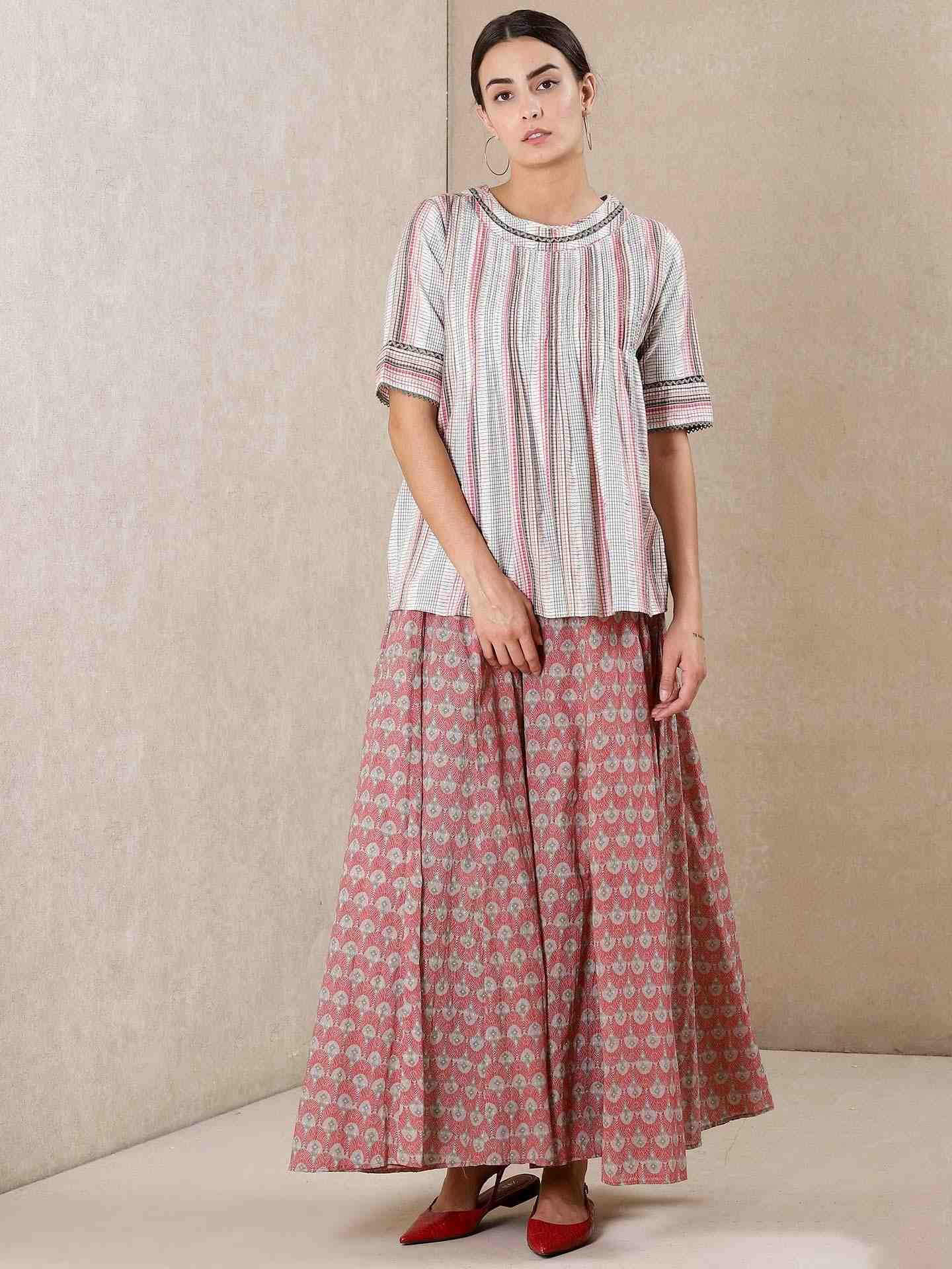 Pink Modern Minimalist Cotton Sharara