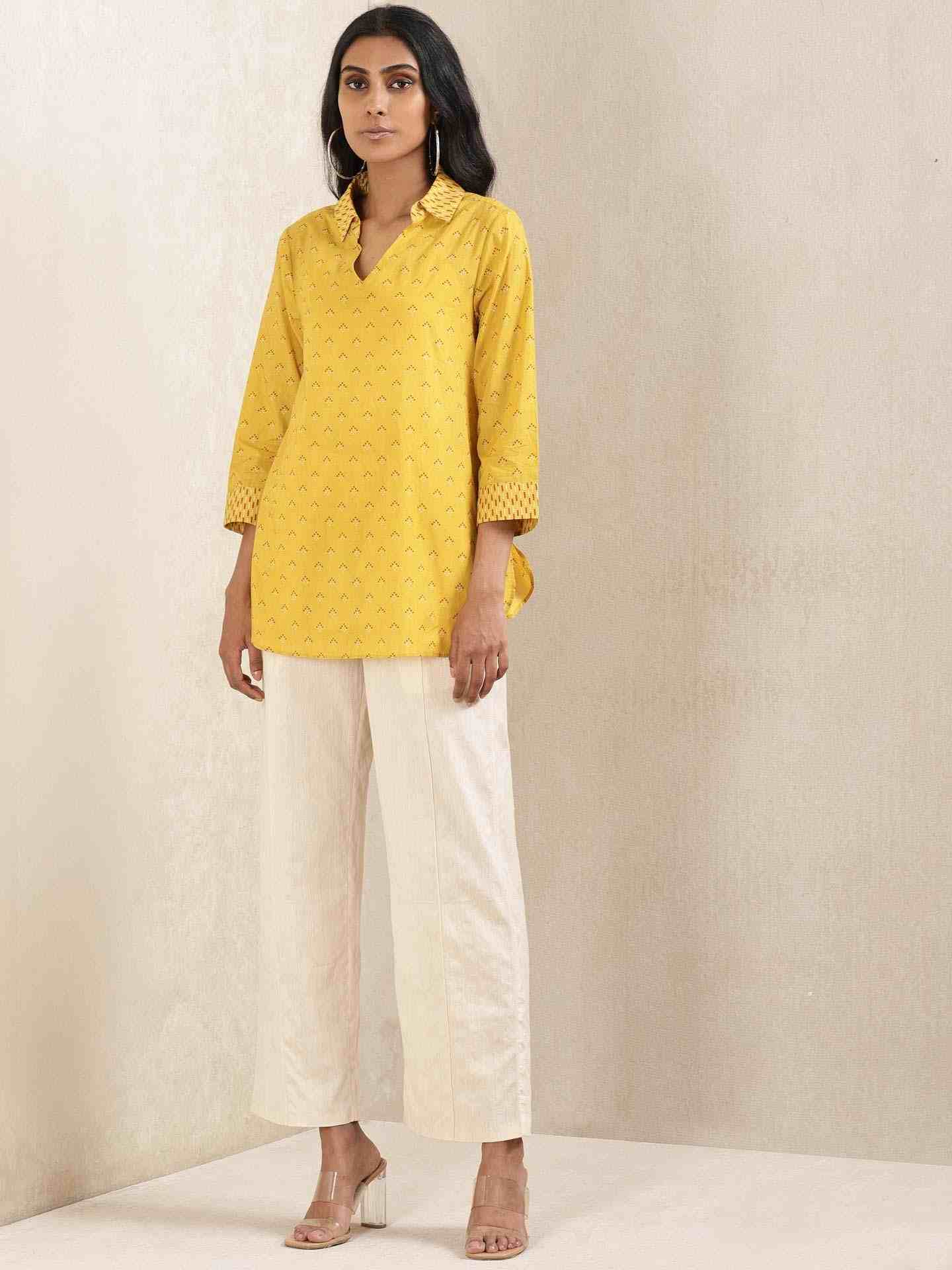 Beige Quint Cotton Wide-Leg Pants