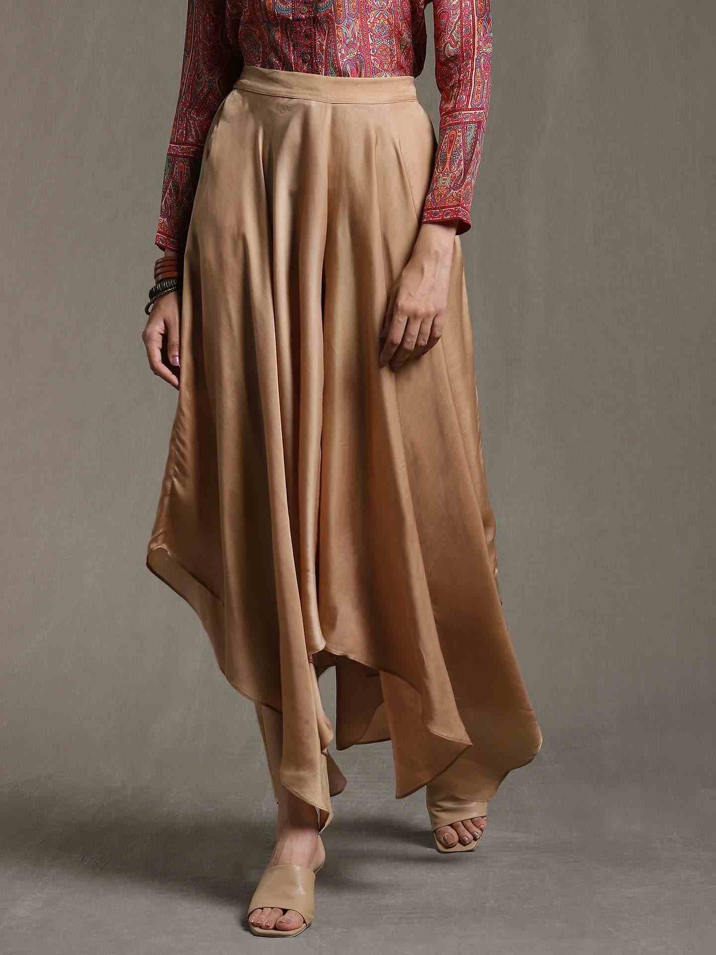 Taupe Solid Skirt