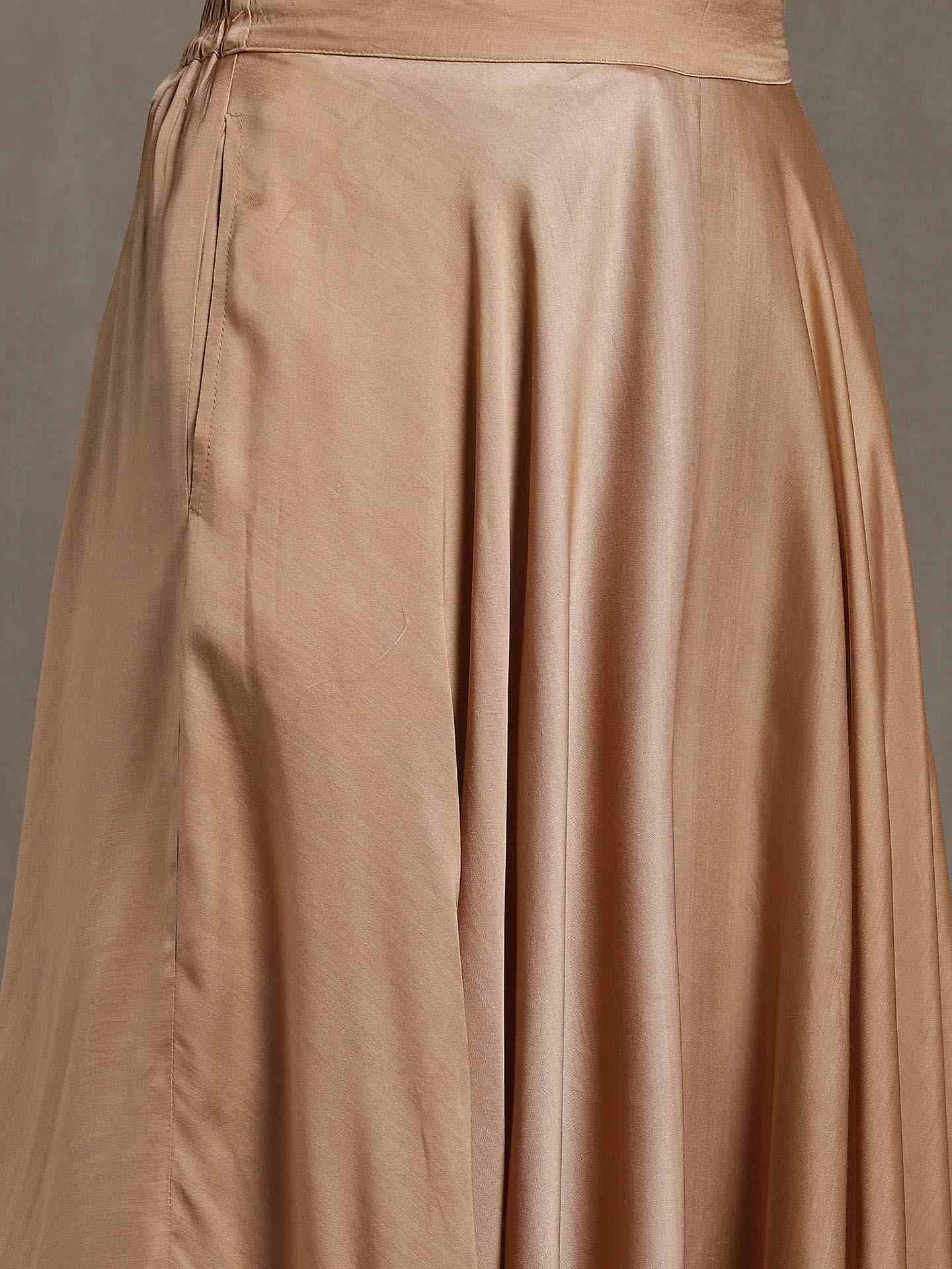 Taupe Solid Skirt