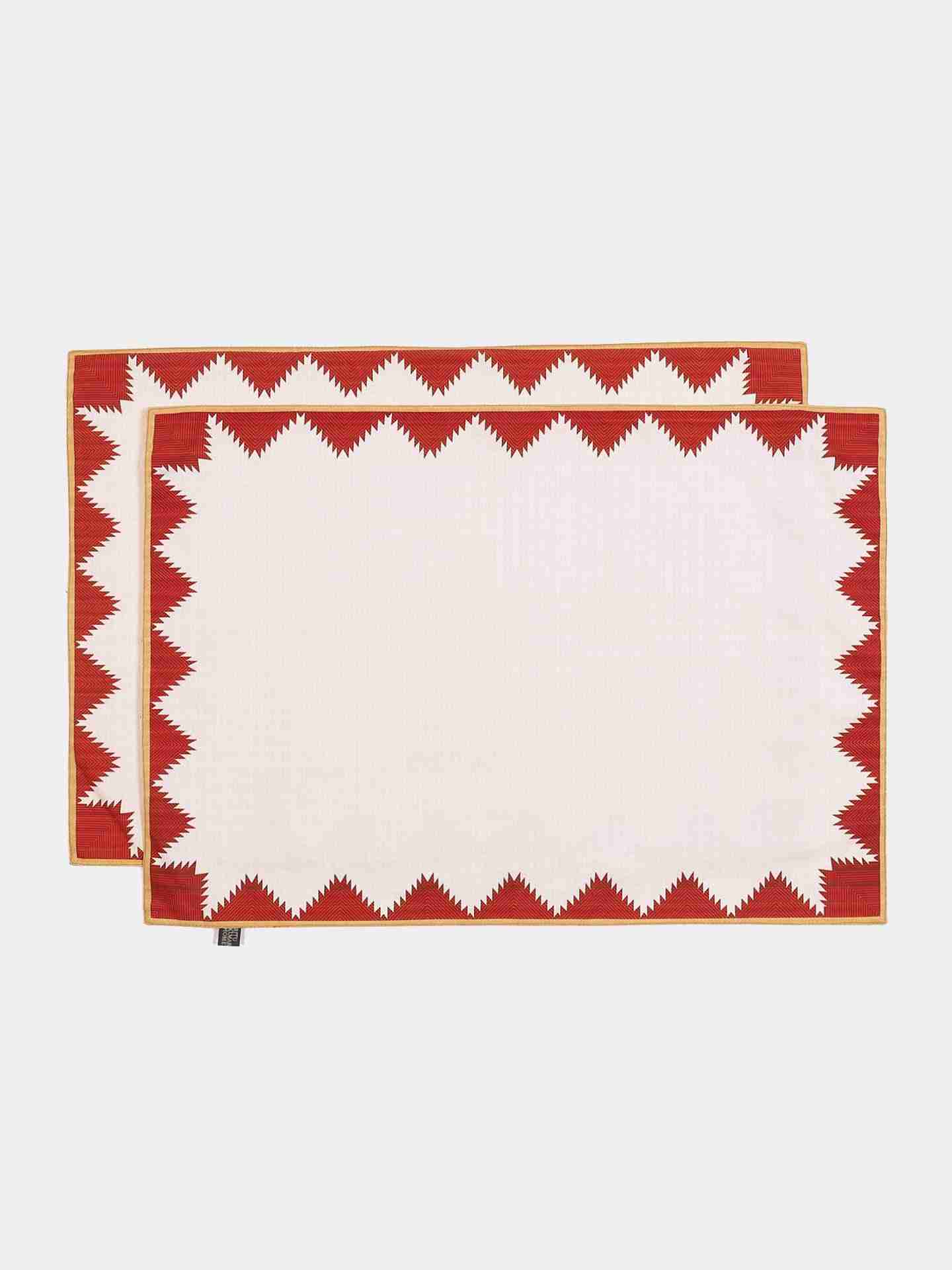 Pink Ikkat Cotton Placemat (Set Of 2)