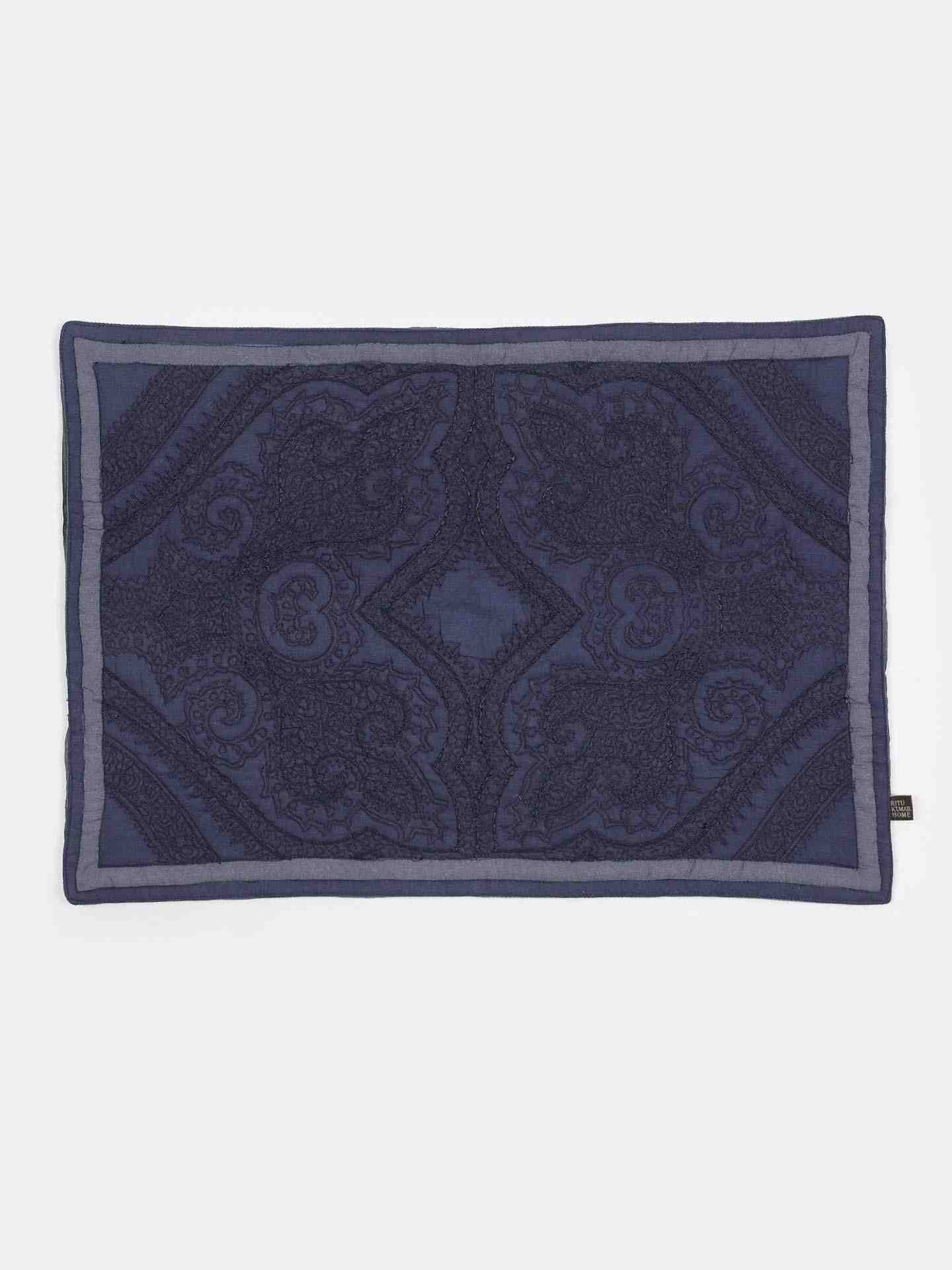 Light Blue Jaamevar Cotton Placemat (Set Of 2)