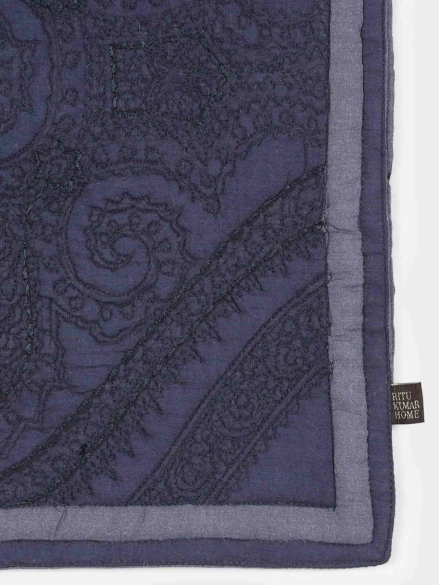 Light Blue Jaamevar Cotton Placemat (Set Of 2)