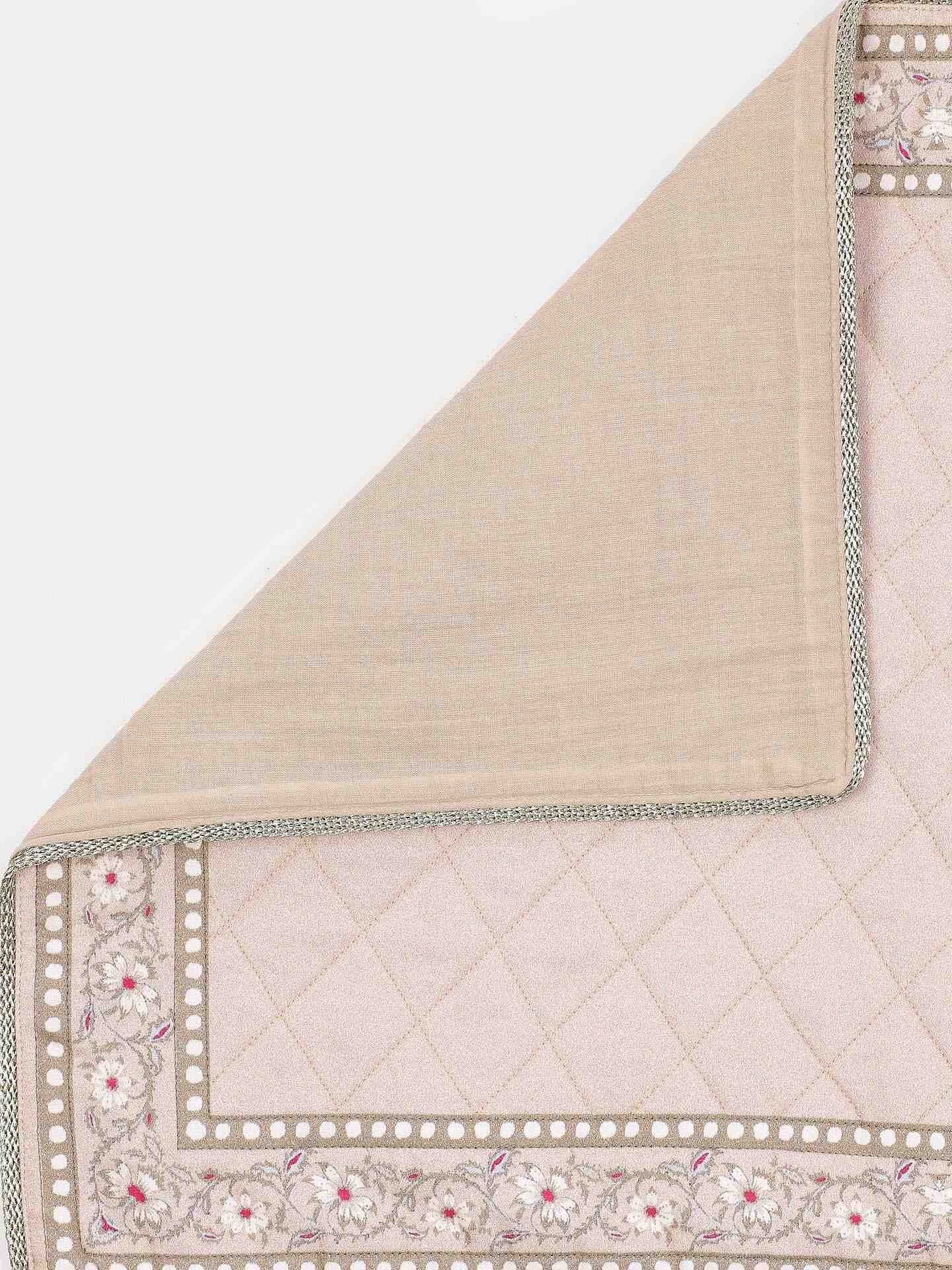 Beige & Pink  Minar Cotton Placemat (Set Of 2)