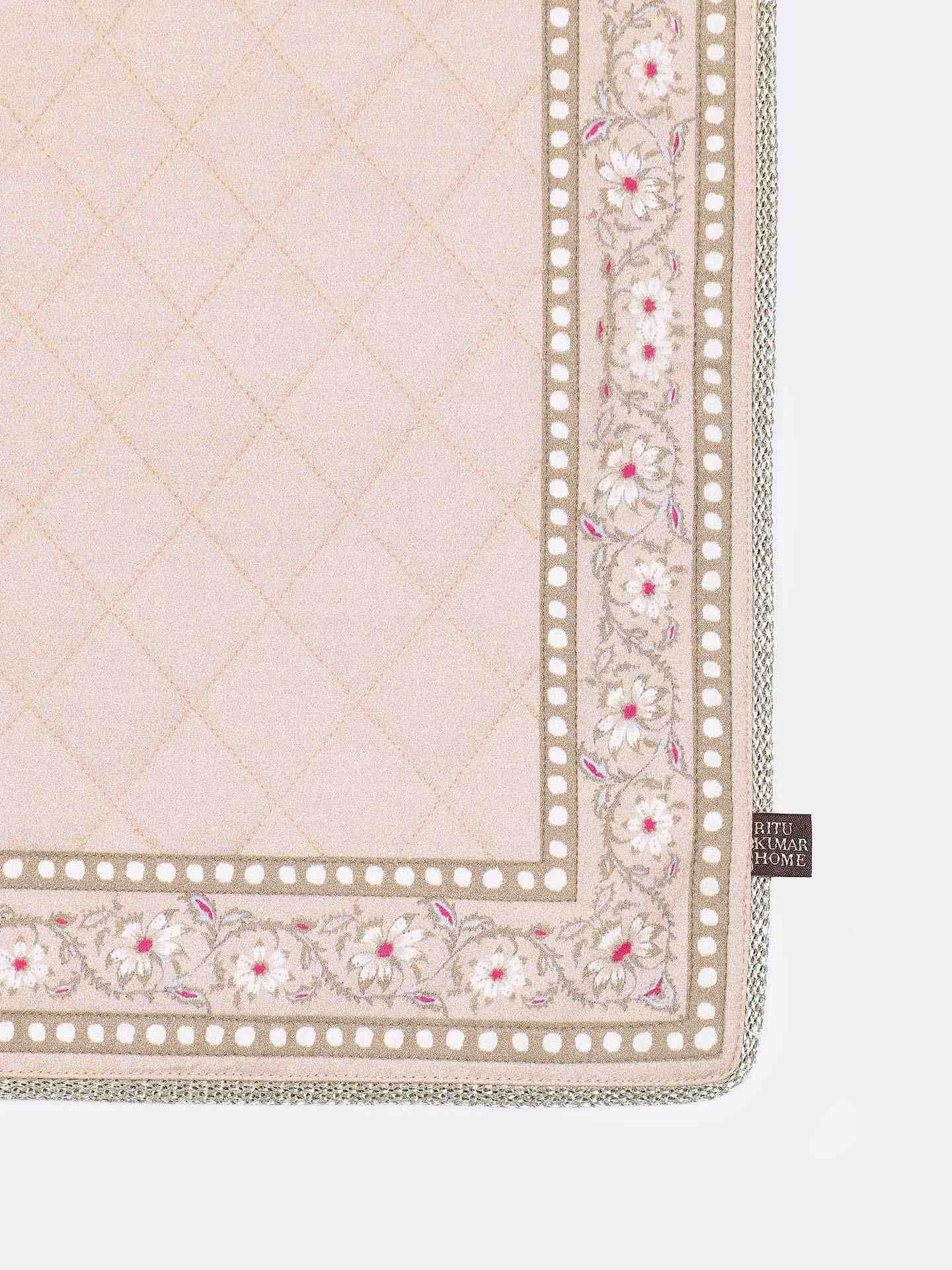 Beige & Pink  Minar Cotton Placemat (Set Of 2)