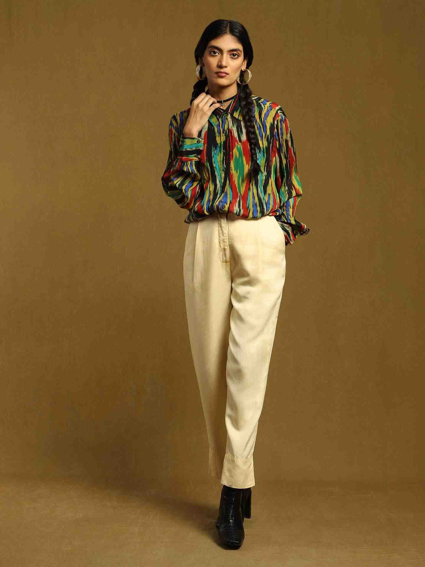 Off White Masai Mara Cotton Straight-Leg Pants