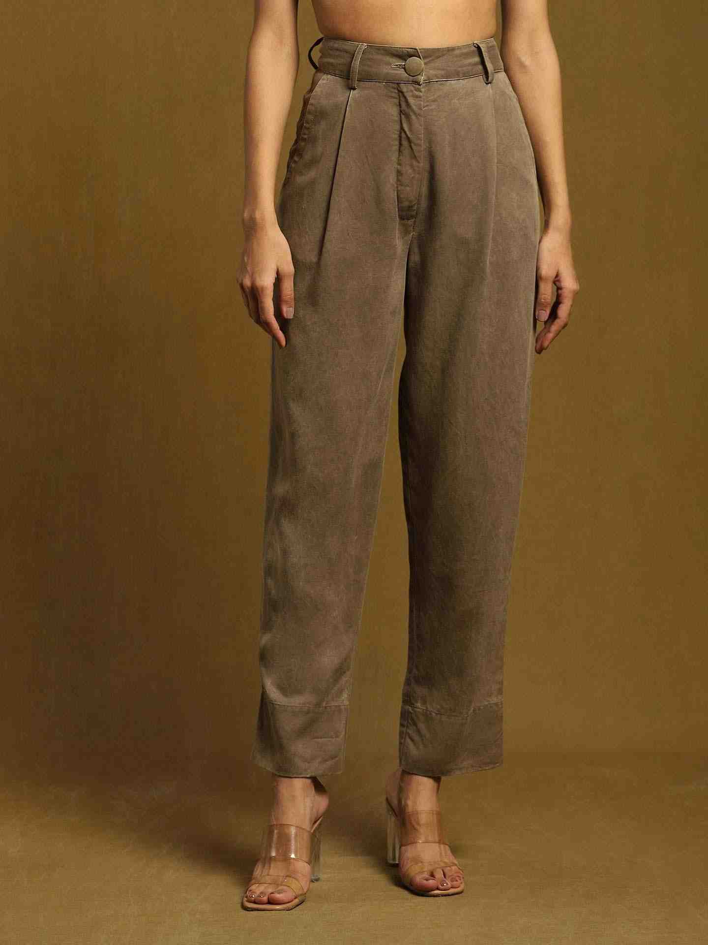 Olive Masai Mara Cotton Straight-Leg Pants