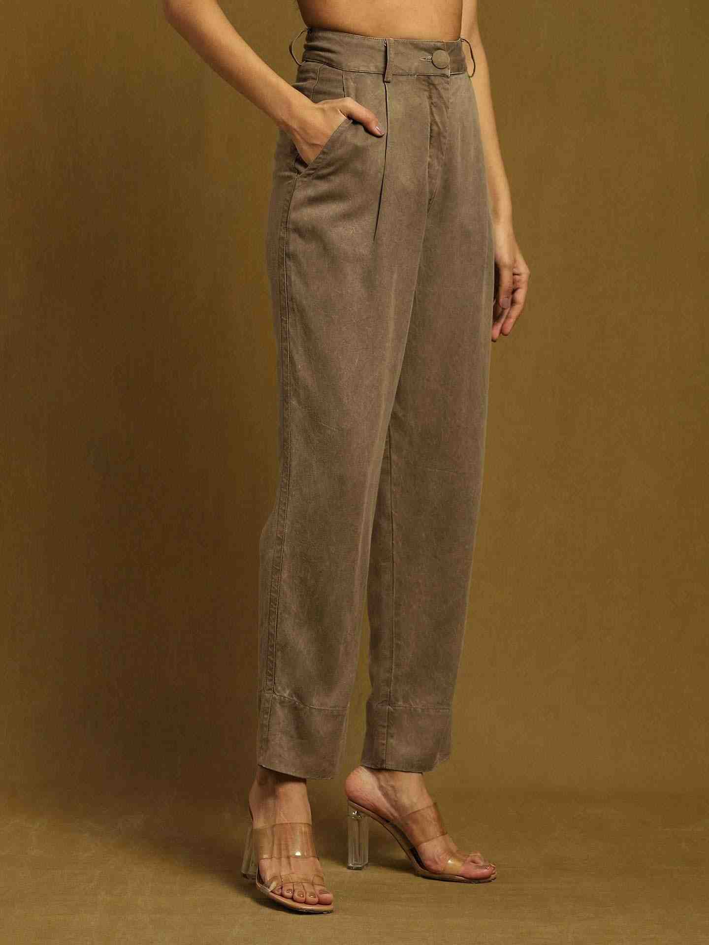 Olive Masai Mara Cotton Straight-Leg Pants