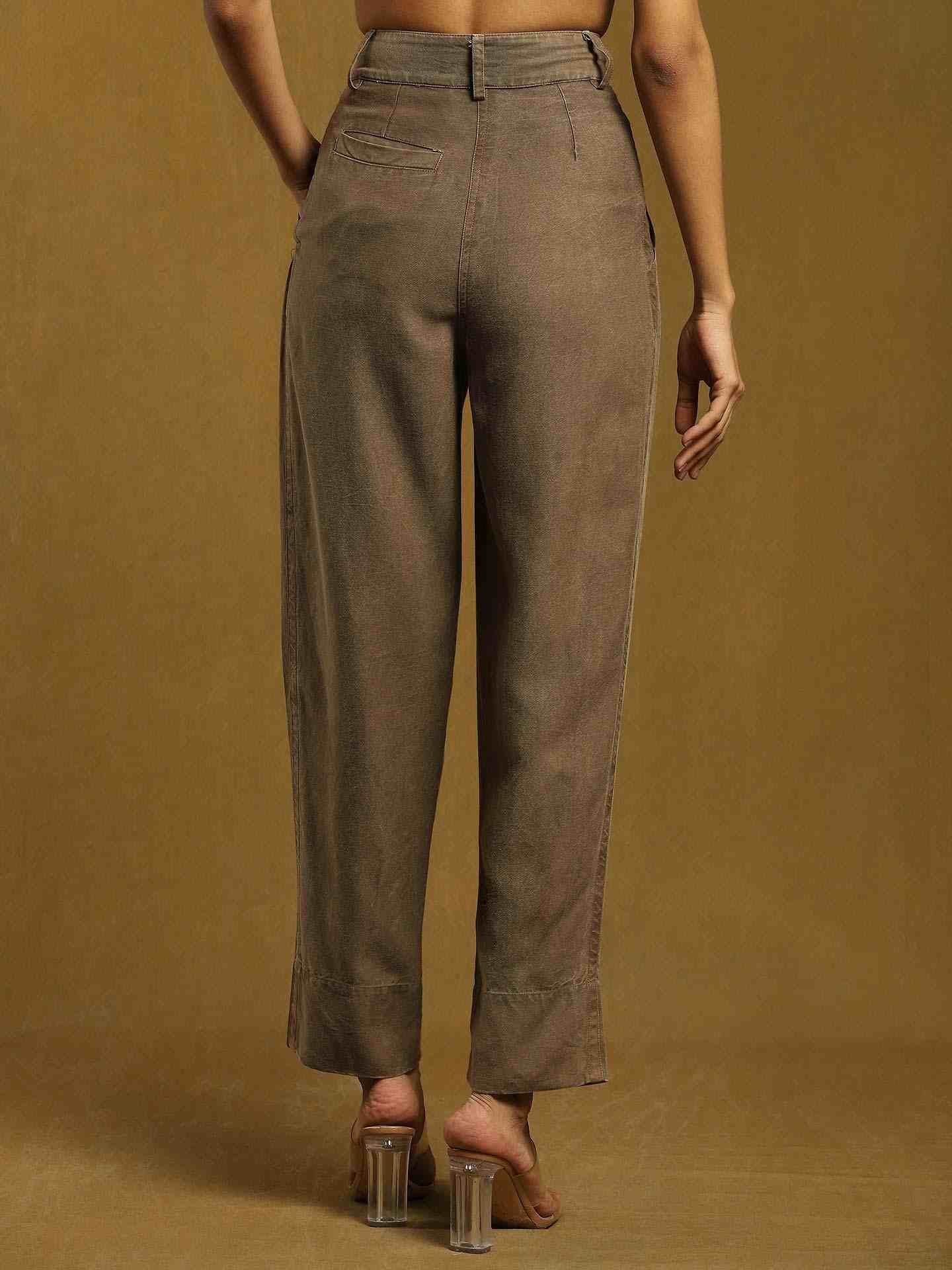 Olive Masai Mara Cotton Straight-Leg Pants