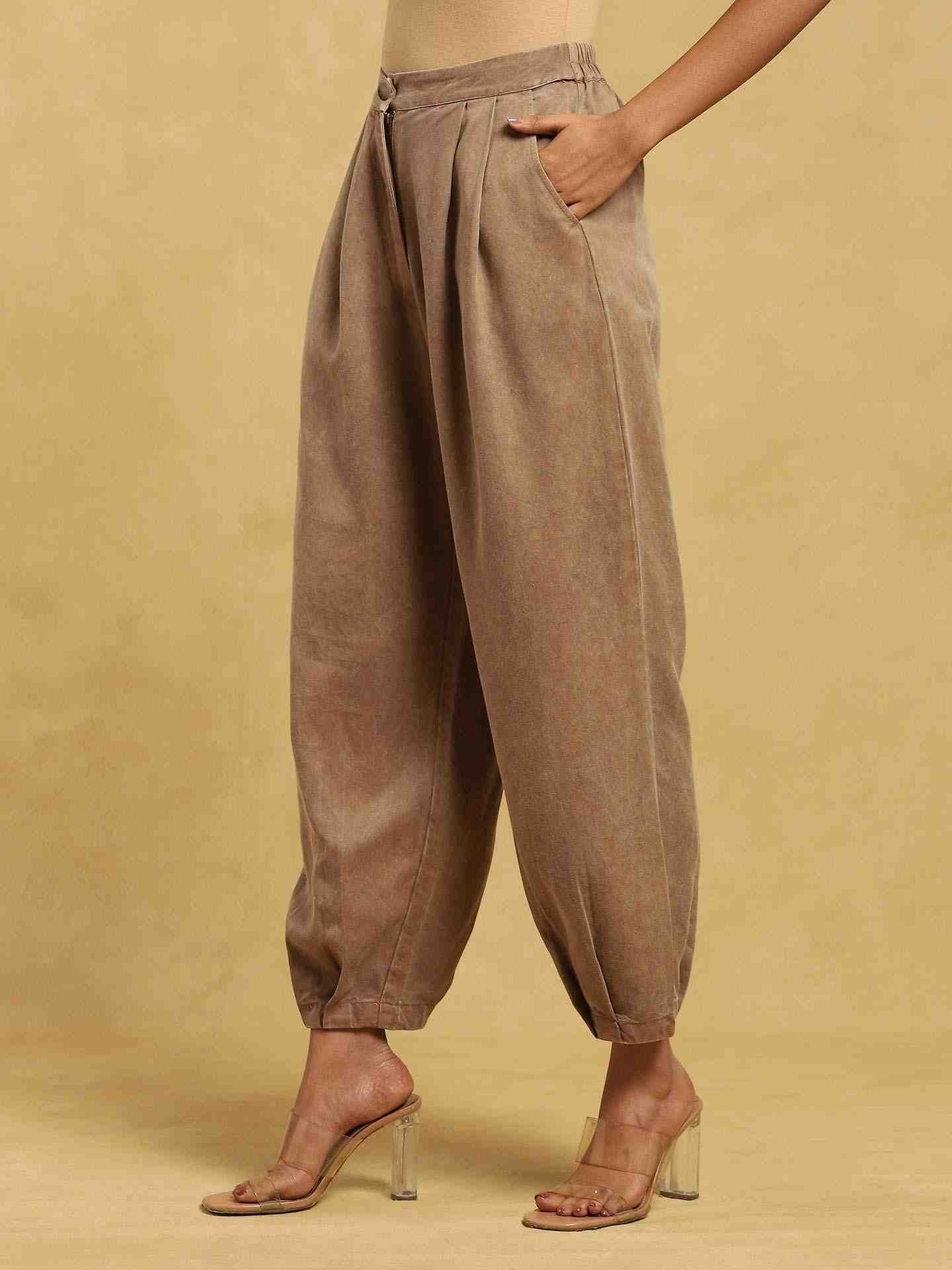 Brown Masai Mara Cotton Straight-Leg Pants