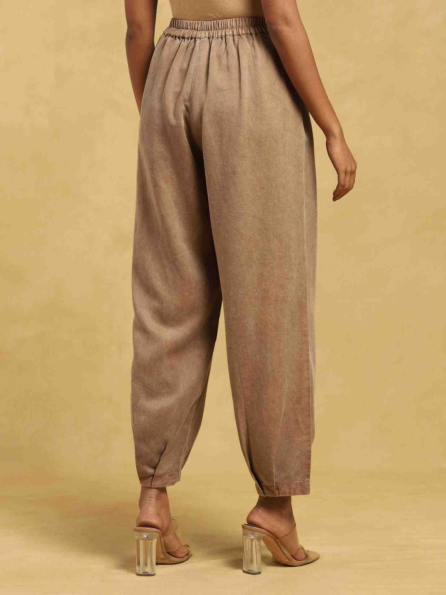Brown Masai Mara Cotton Straight-Leg Pants