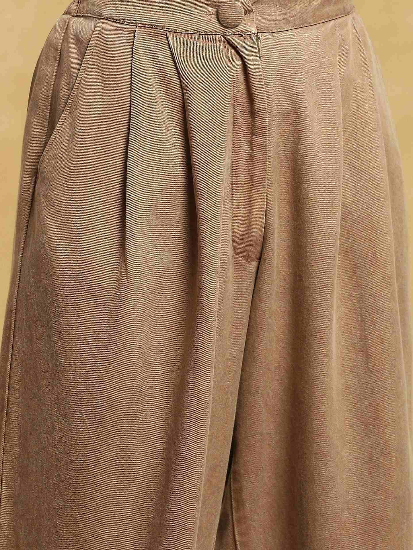 Brown Masai Mara Cotton Straight-Leg Pants
