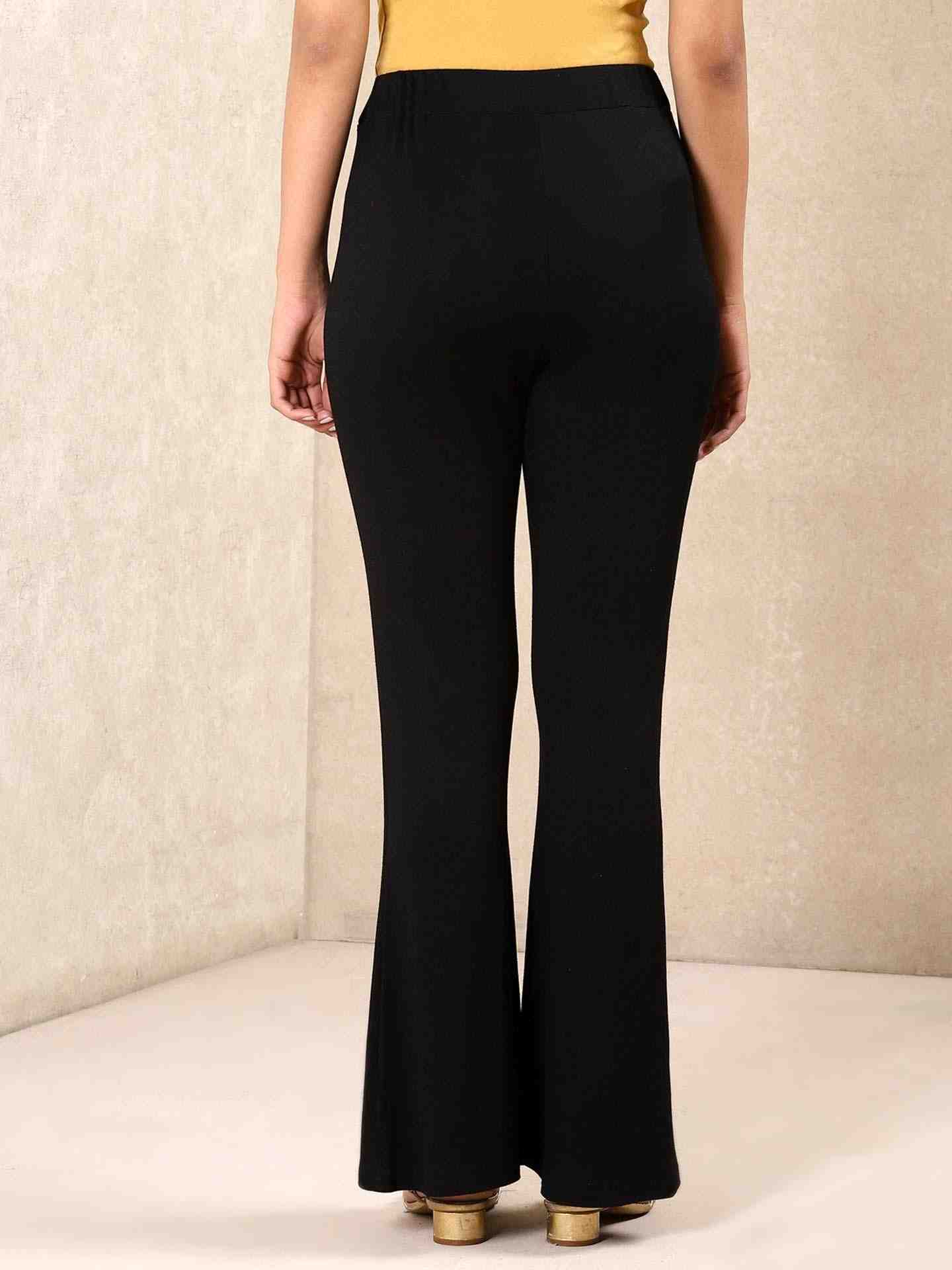 Black & Multi-Color Venkatil Straight-Leg Pants