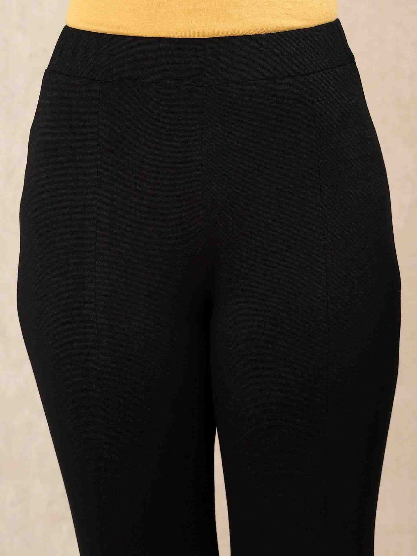 Black & Multi-Color Venkatil Straight-Leg Pants