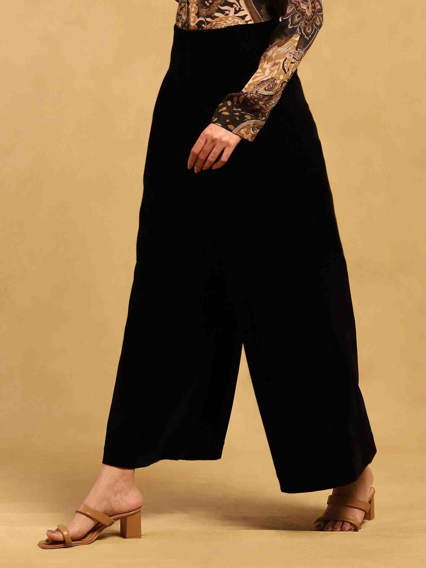 Black Coal Wide & Leg Pants