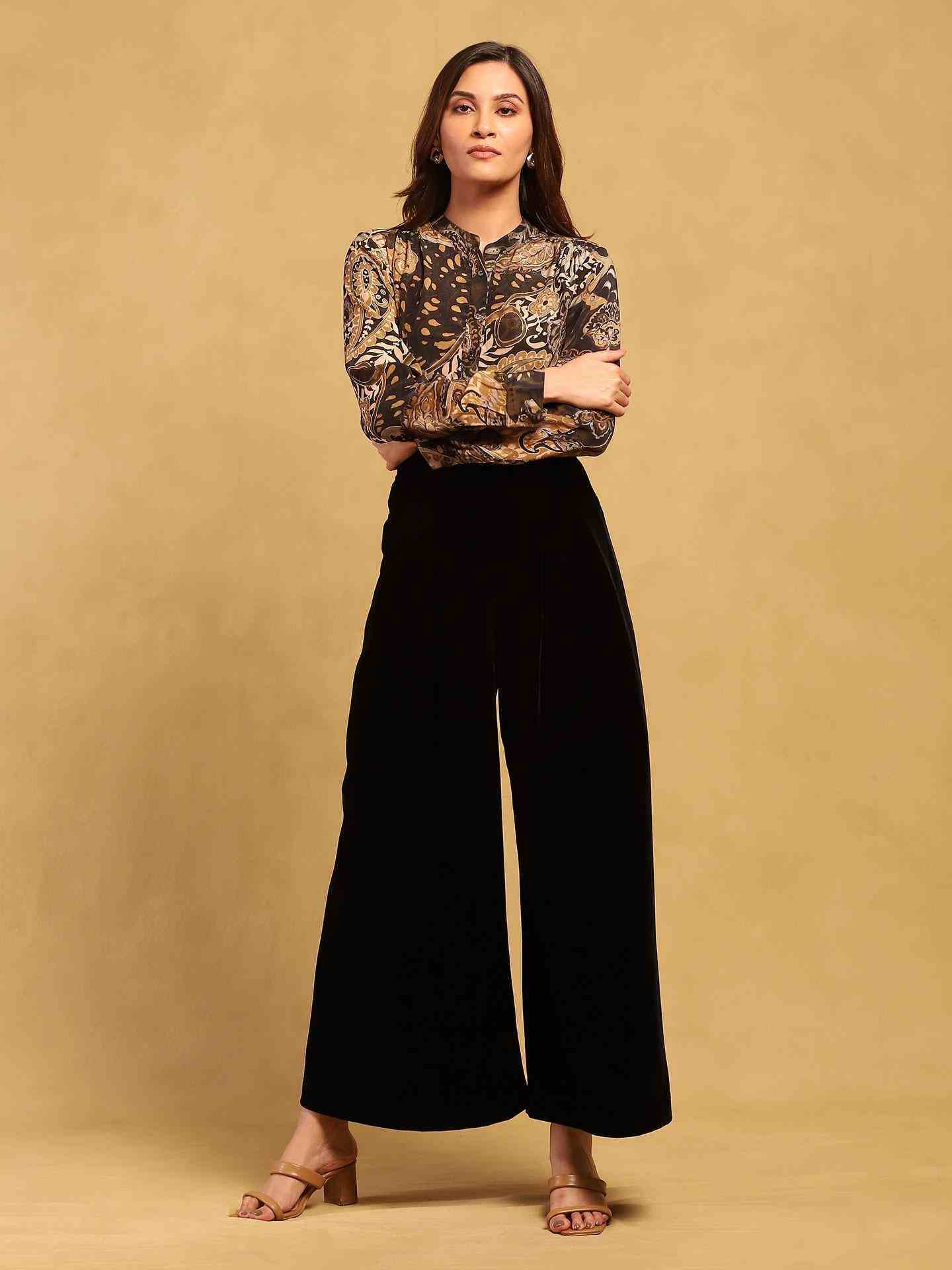 Black Coal Wide & Leg Pants