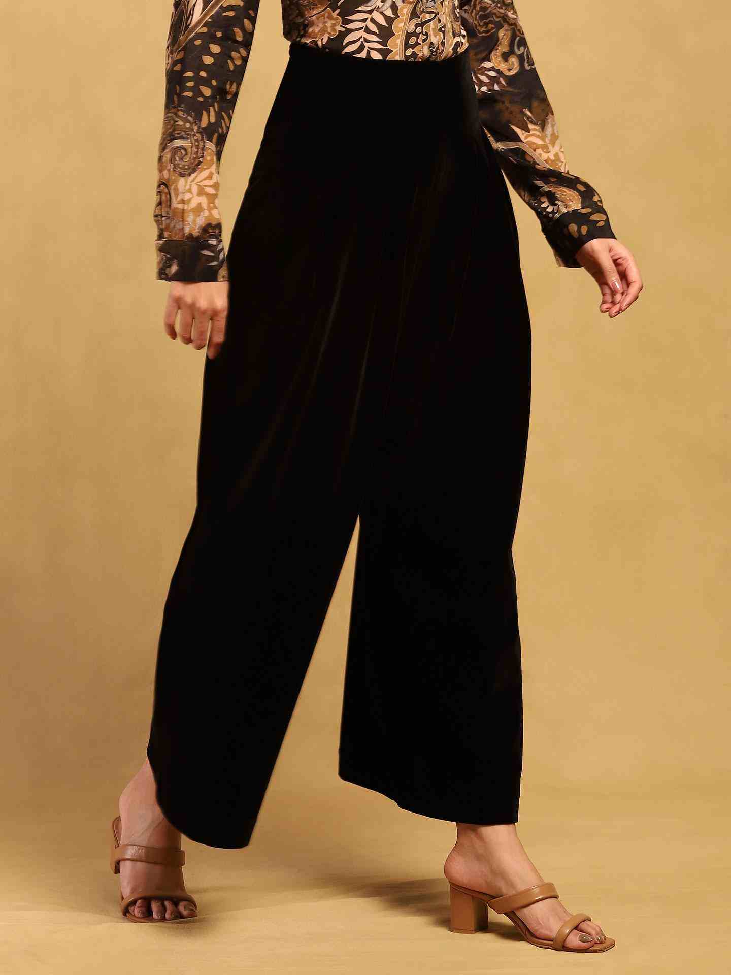Black Coal Wide & Leg Pants