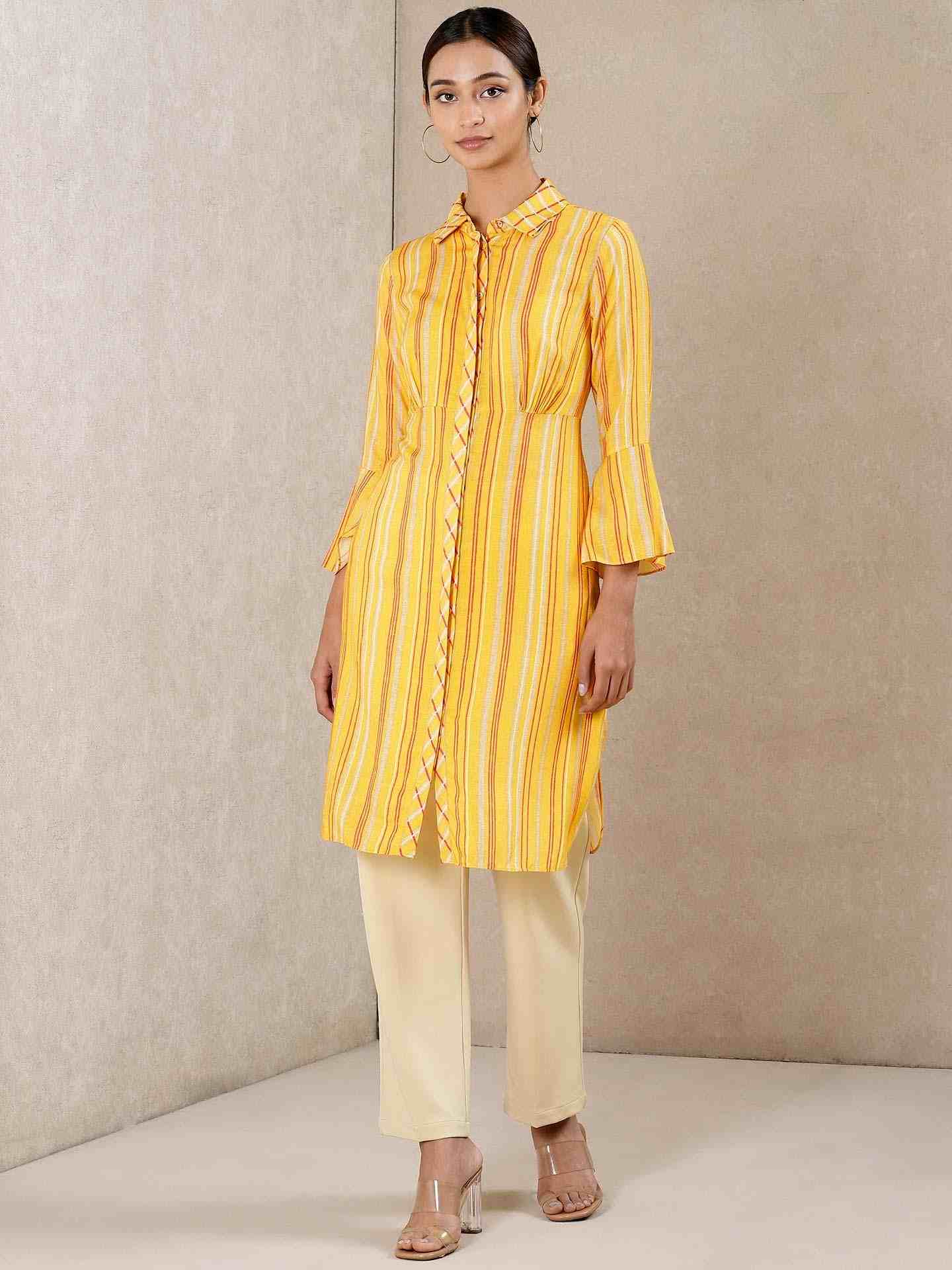 Beige Solid Tapered Pants