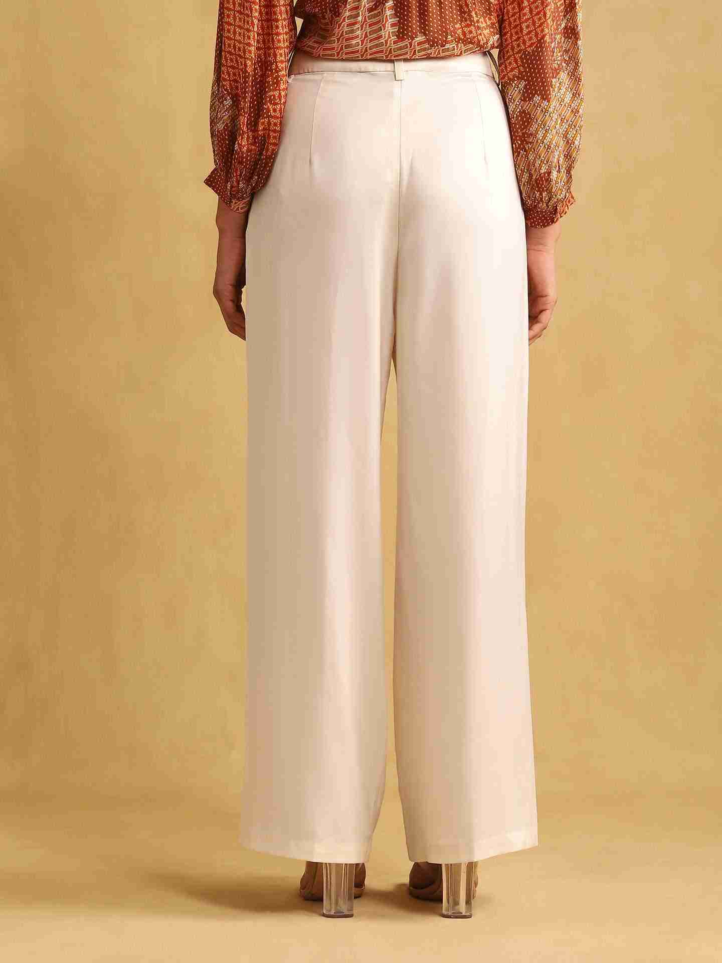 Beige Pantalon Straight-Leg Pants