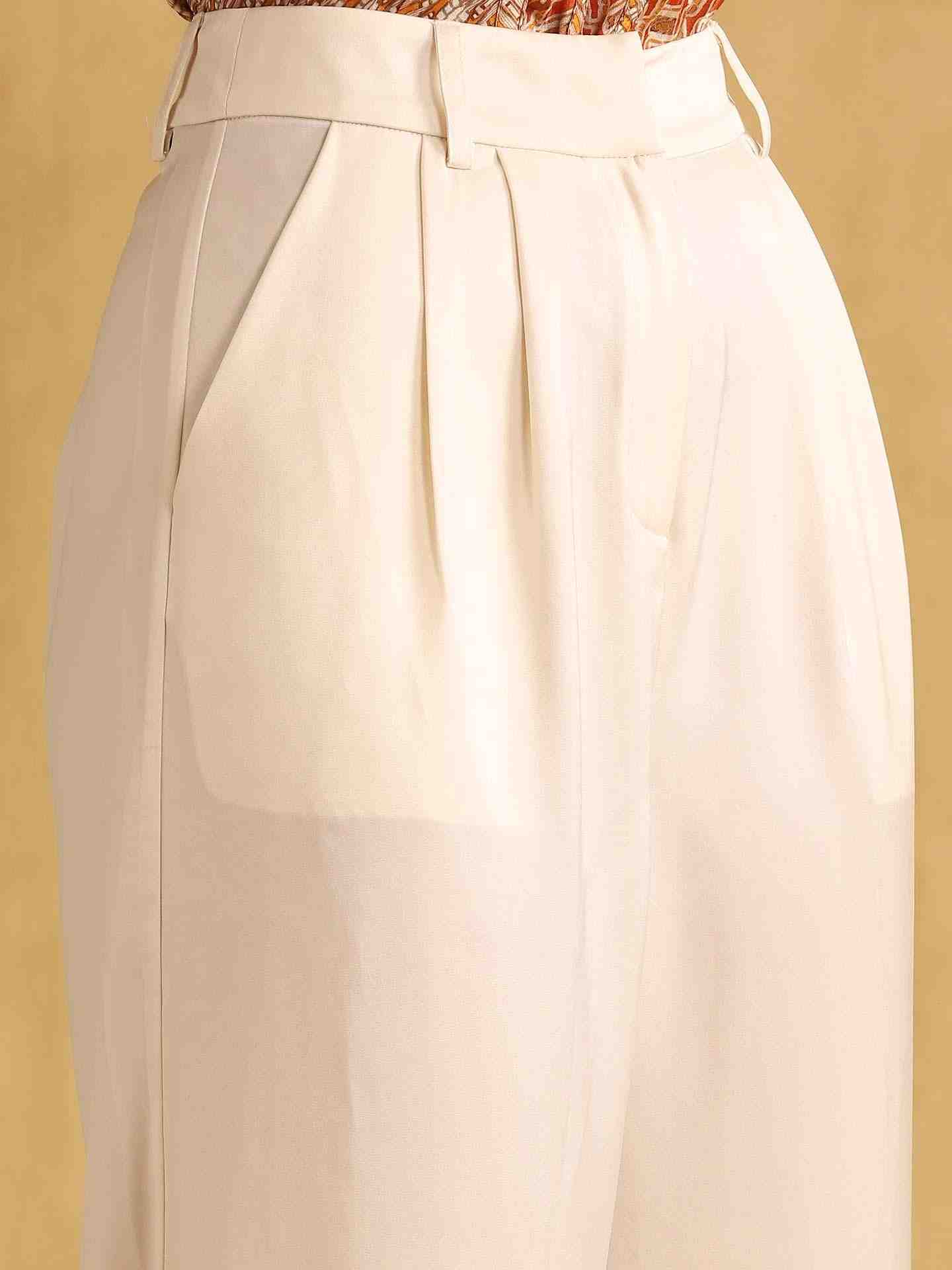Beige Pantalon Straight-Leg Pants