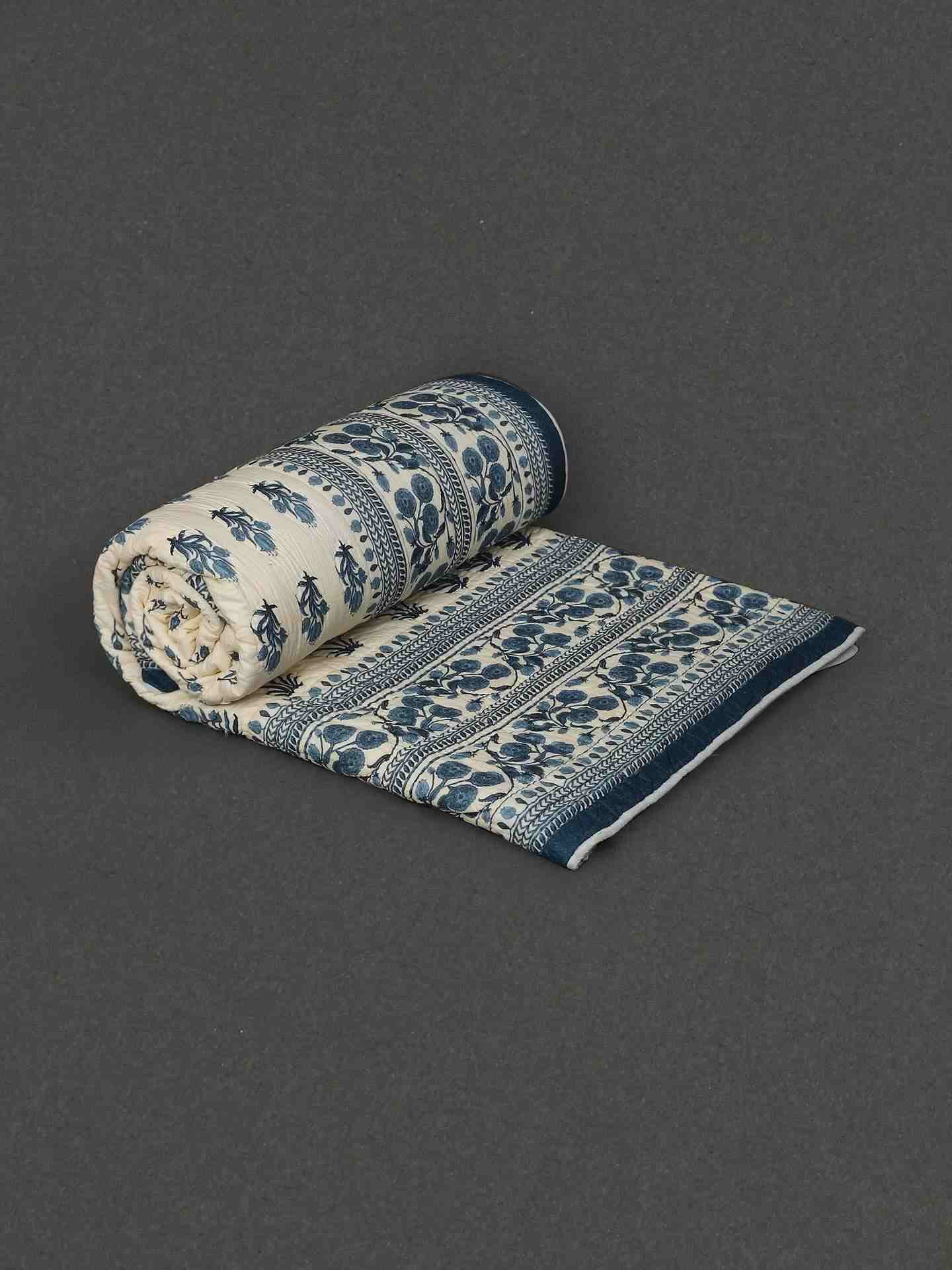 Blue Jalmahal Cotton Quilt