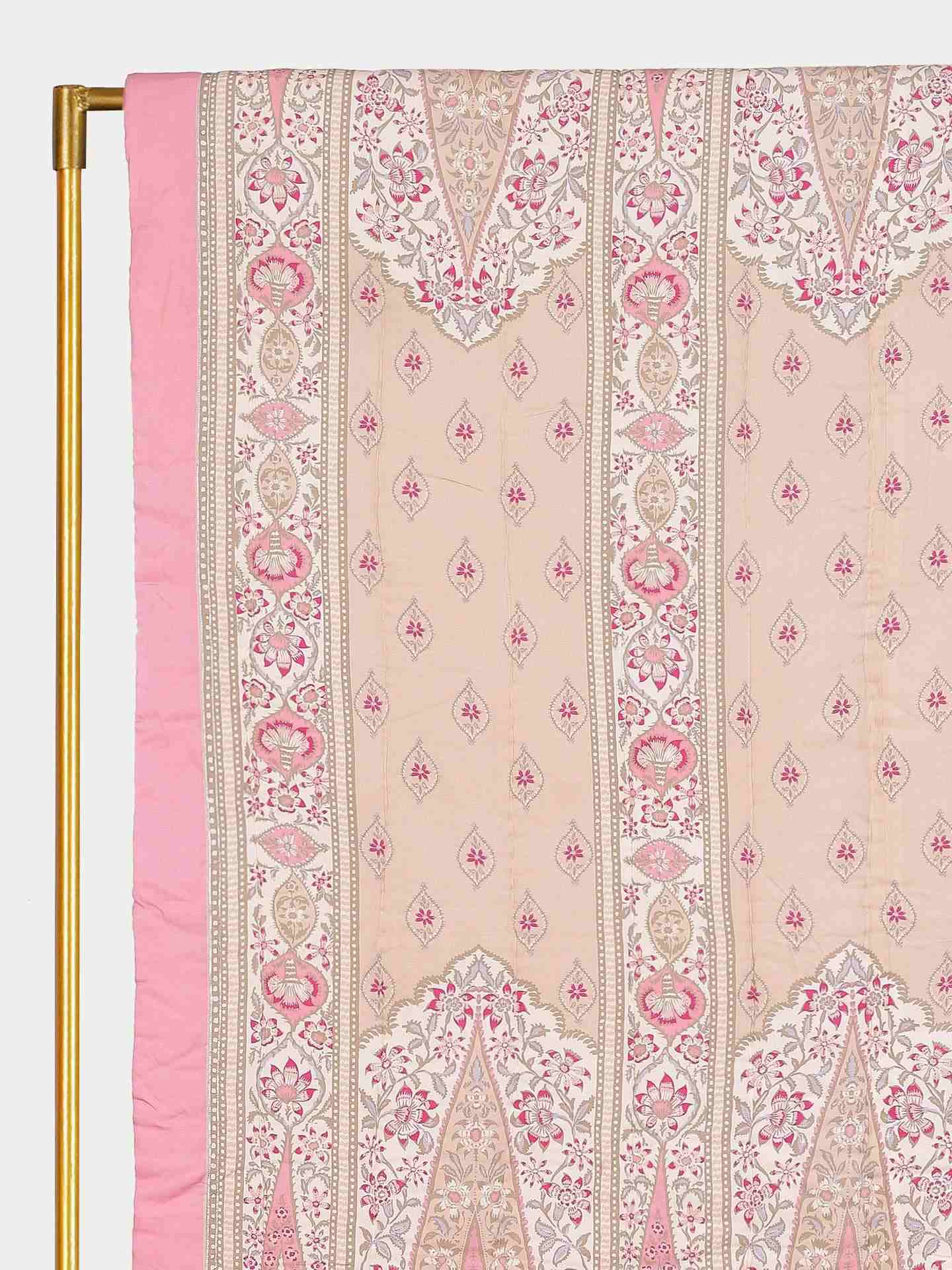 Beige & Pink  Minar Quilt