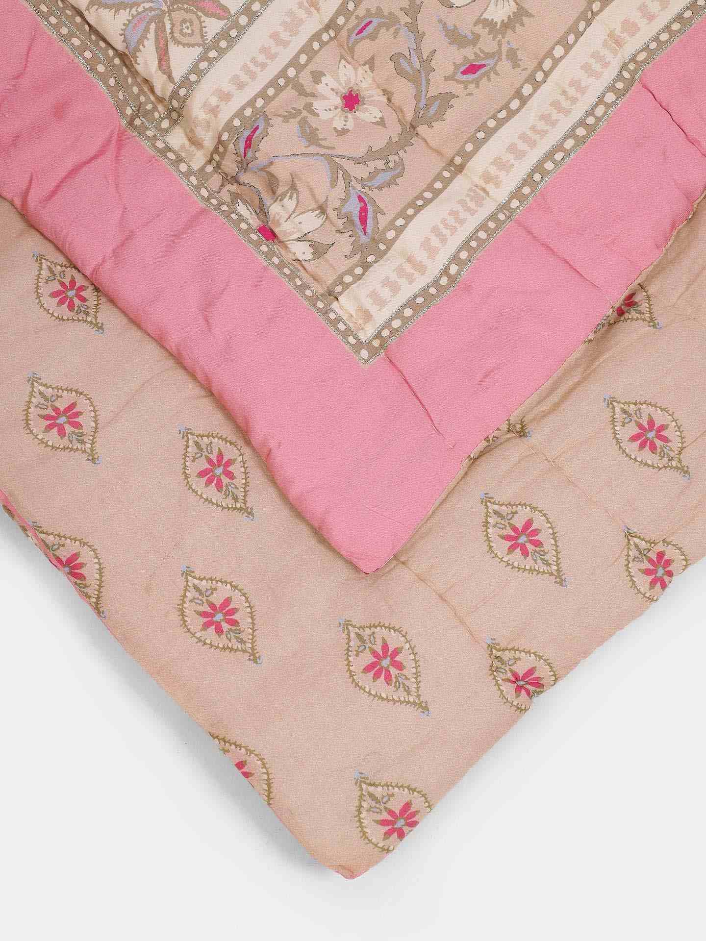 Beige & Pink  Minar Quilt