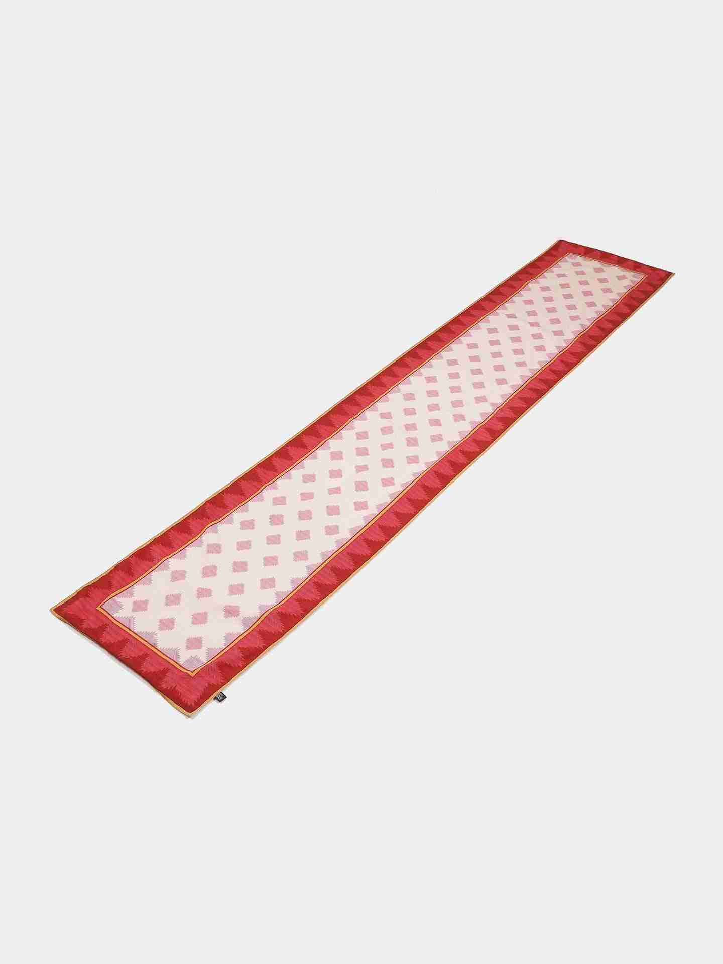 Pink Ikkat Cotton Runner