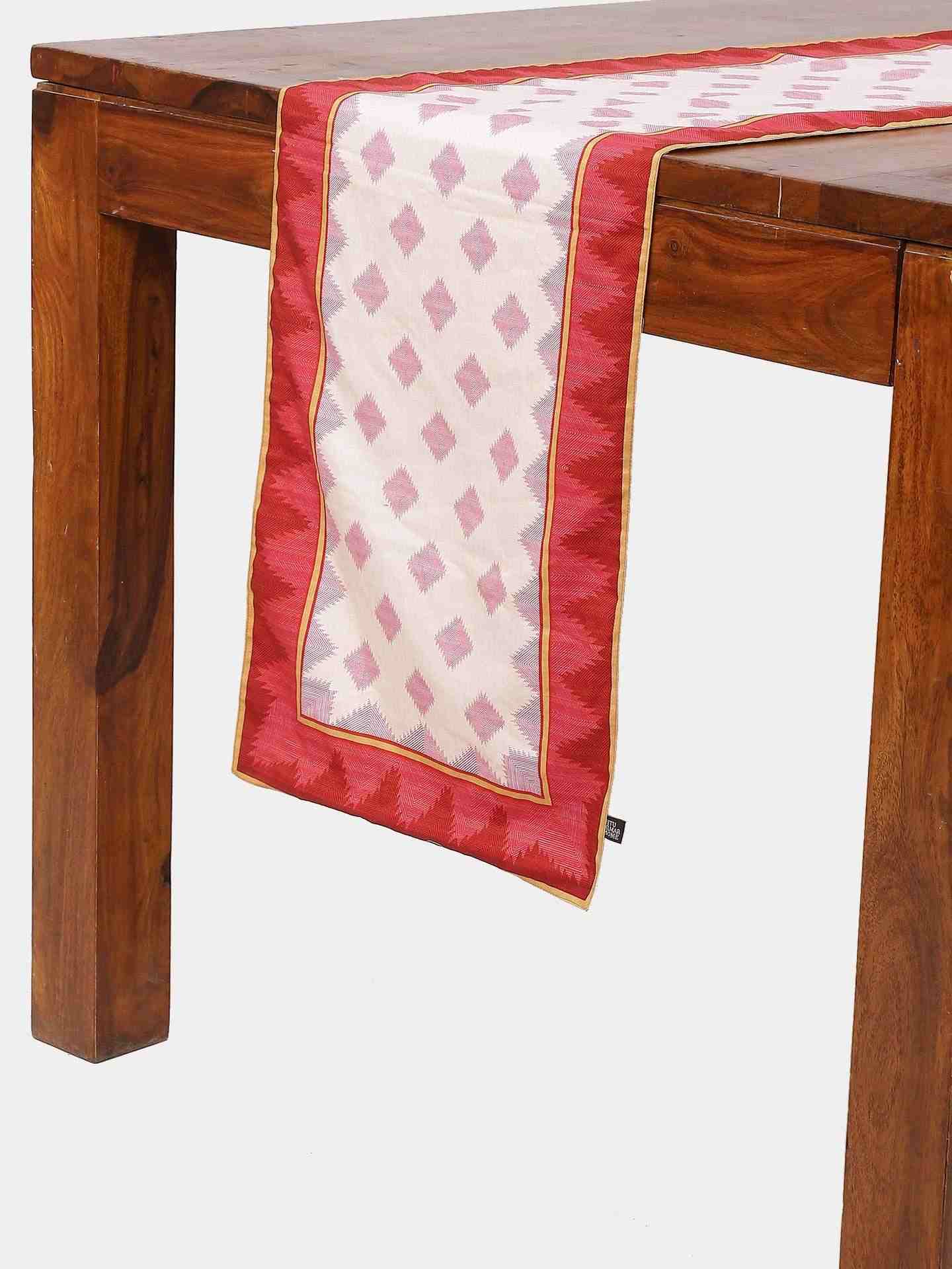 Pink Ikkat Cotton Runner