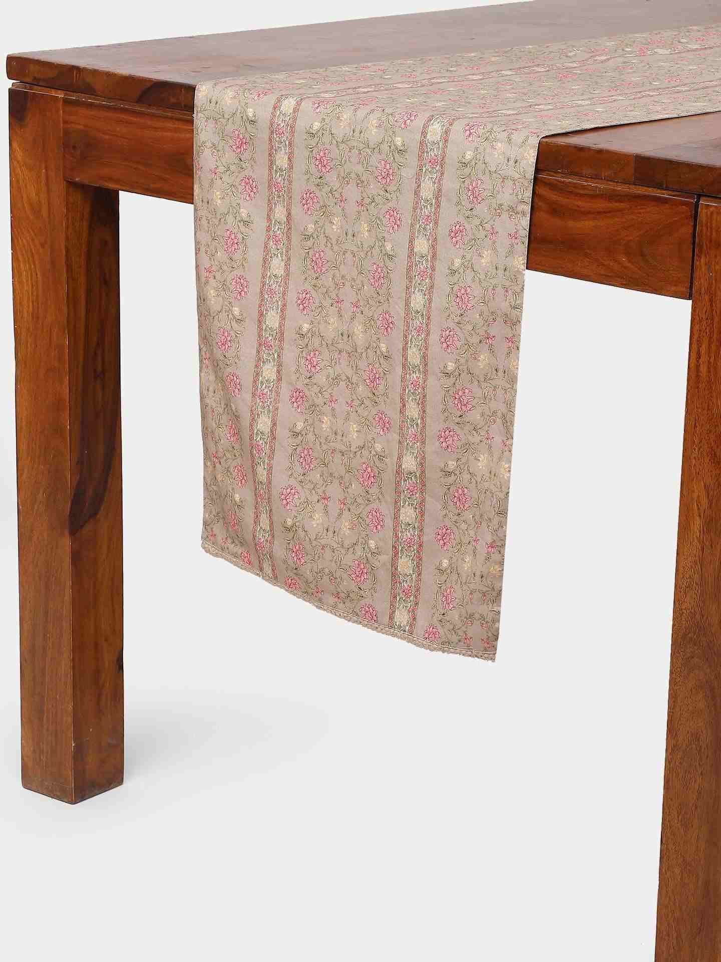 Pink & Beige Koshambi Cotton Runner