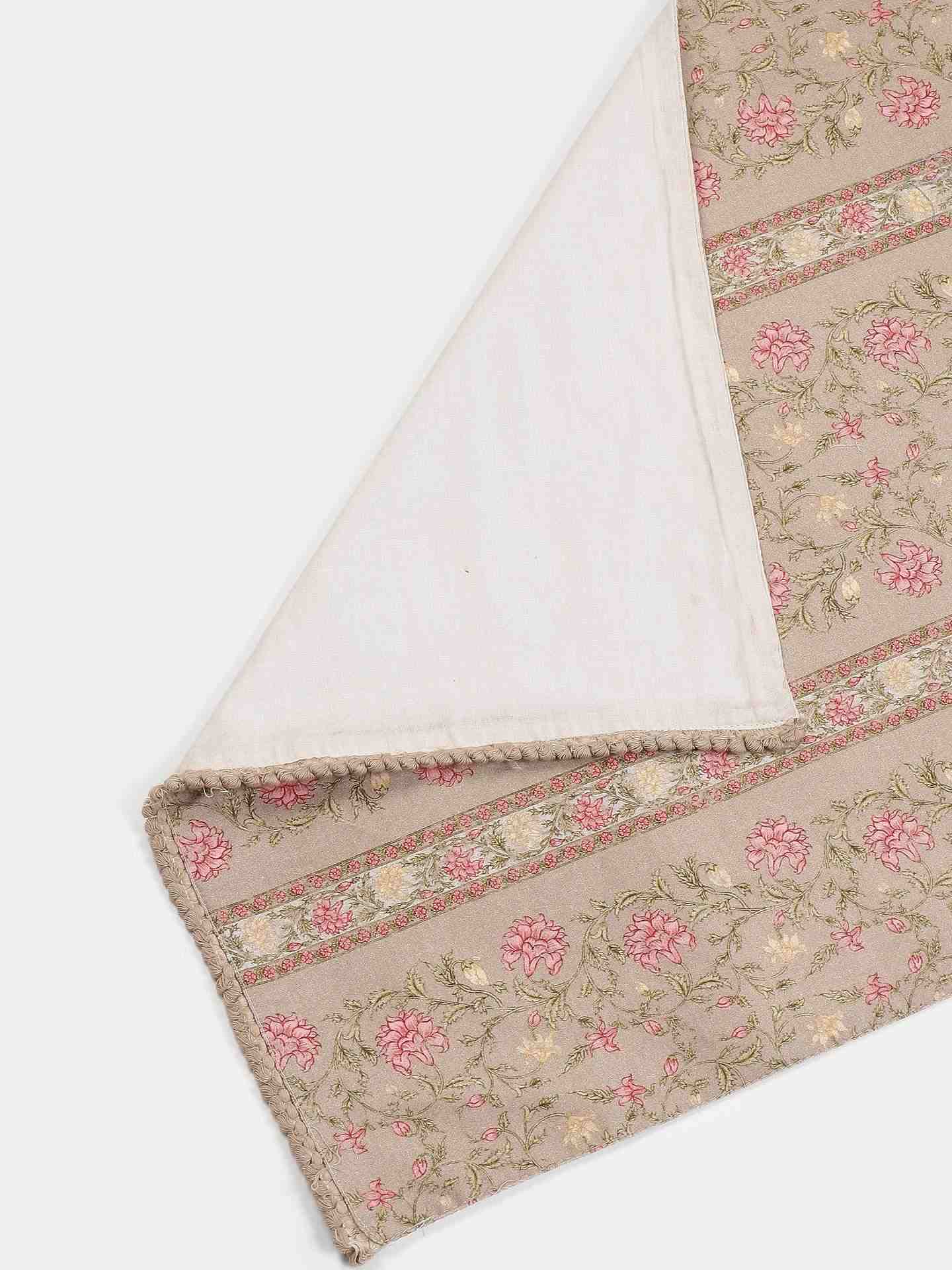 Pink & Beige Koshambi Cotton Runner