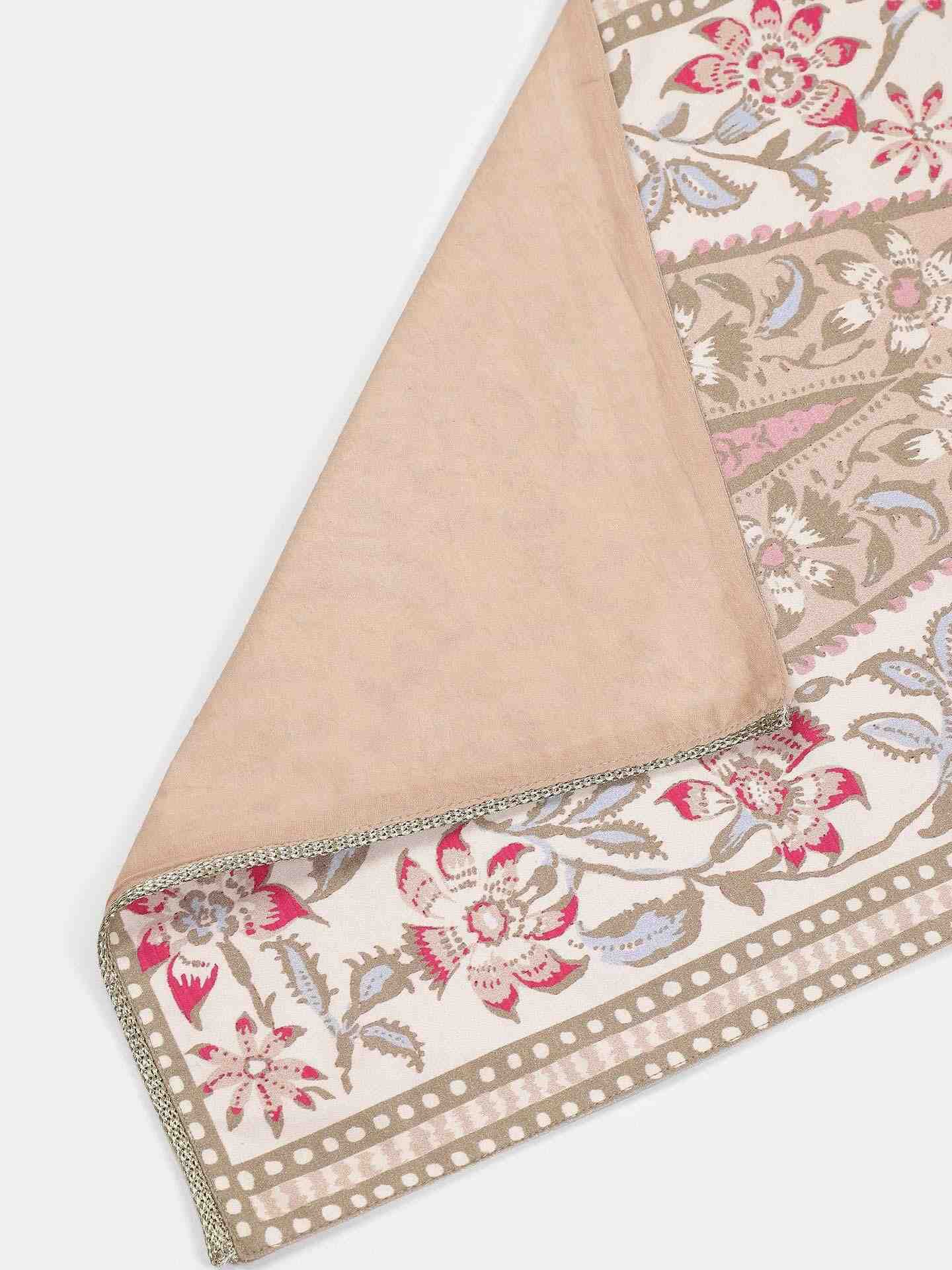 Beige & Pink  Minar Cotton Runner