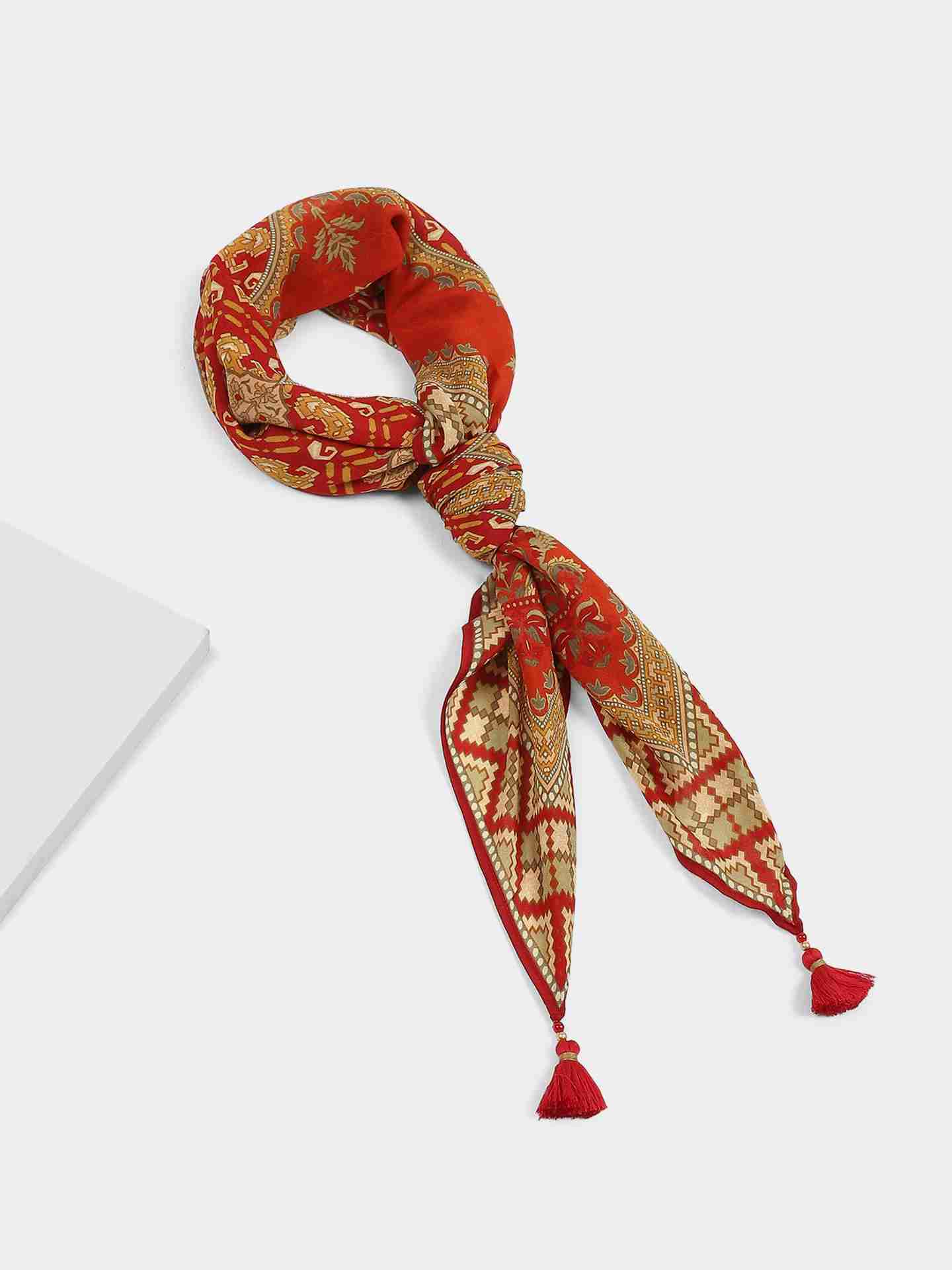 Red Royal Vista Square Scarf