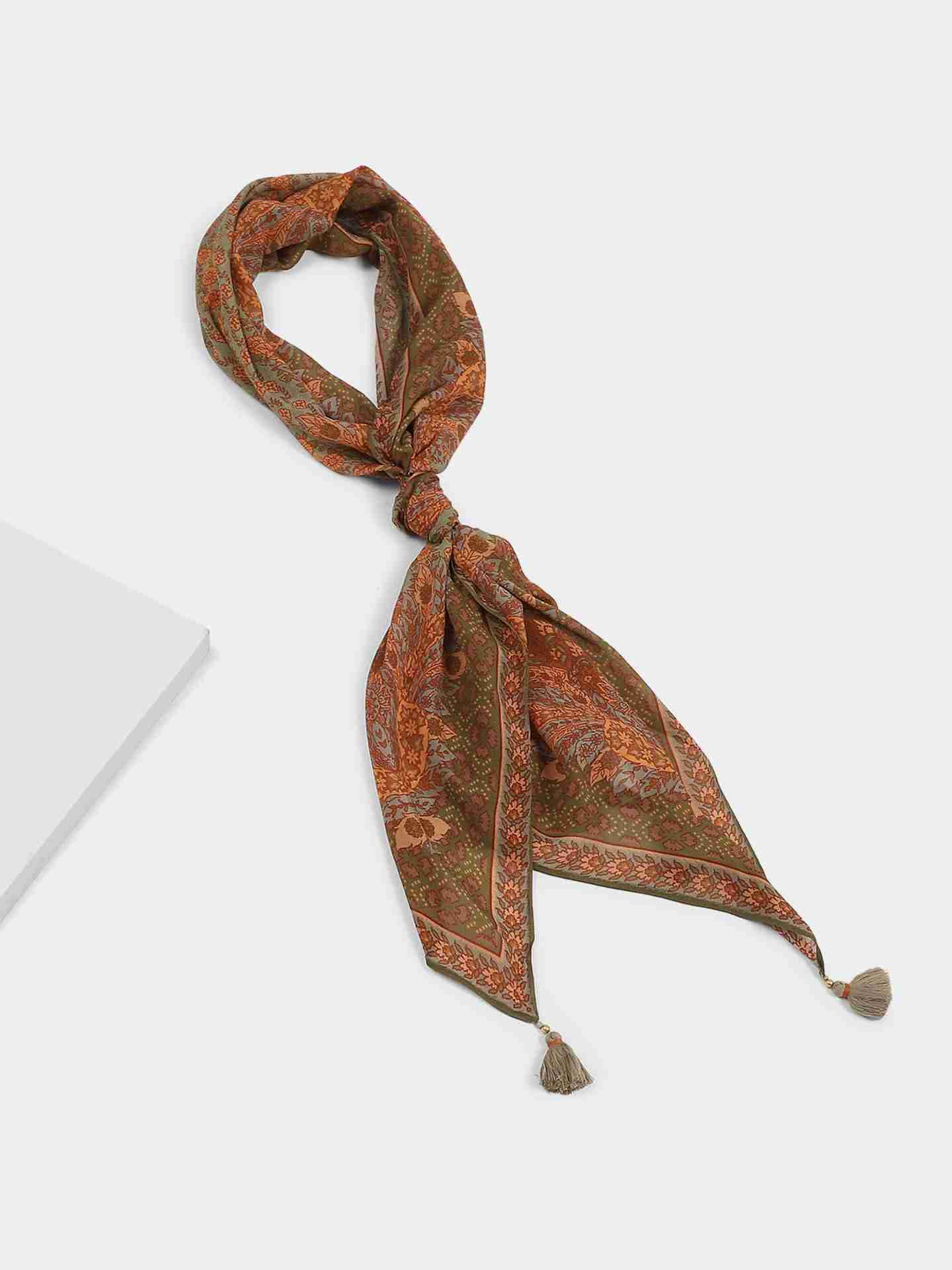 Green Dia Long Scarf
