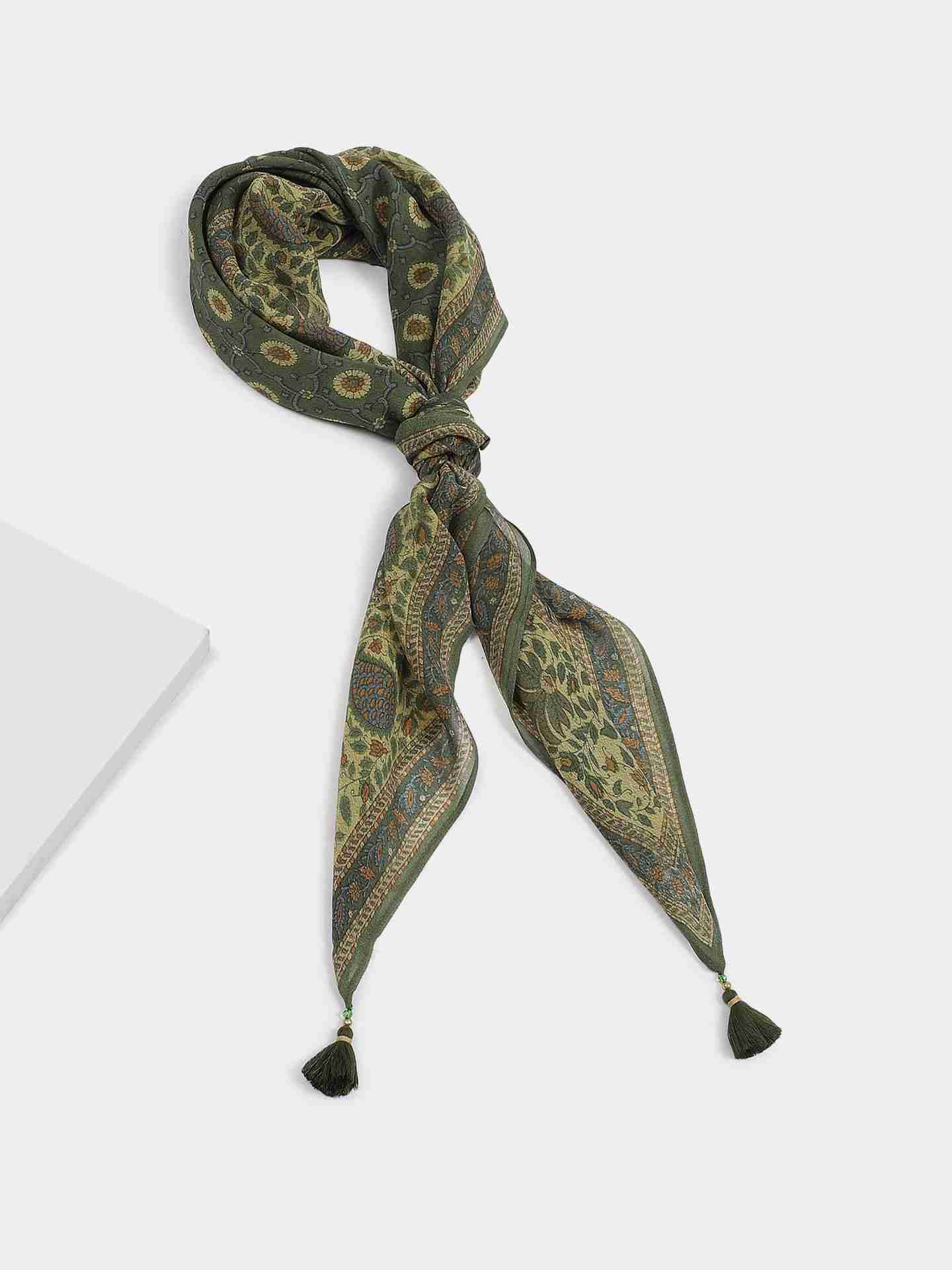 Green Pineapple Square Scarf