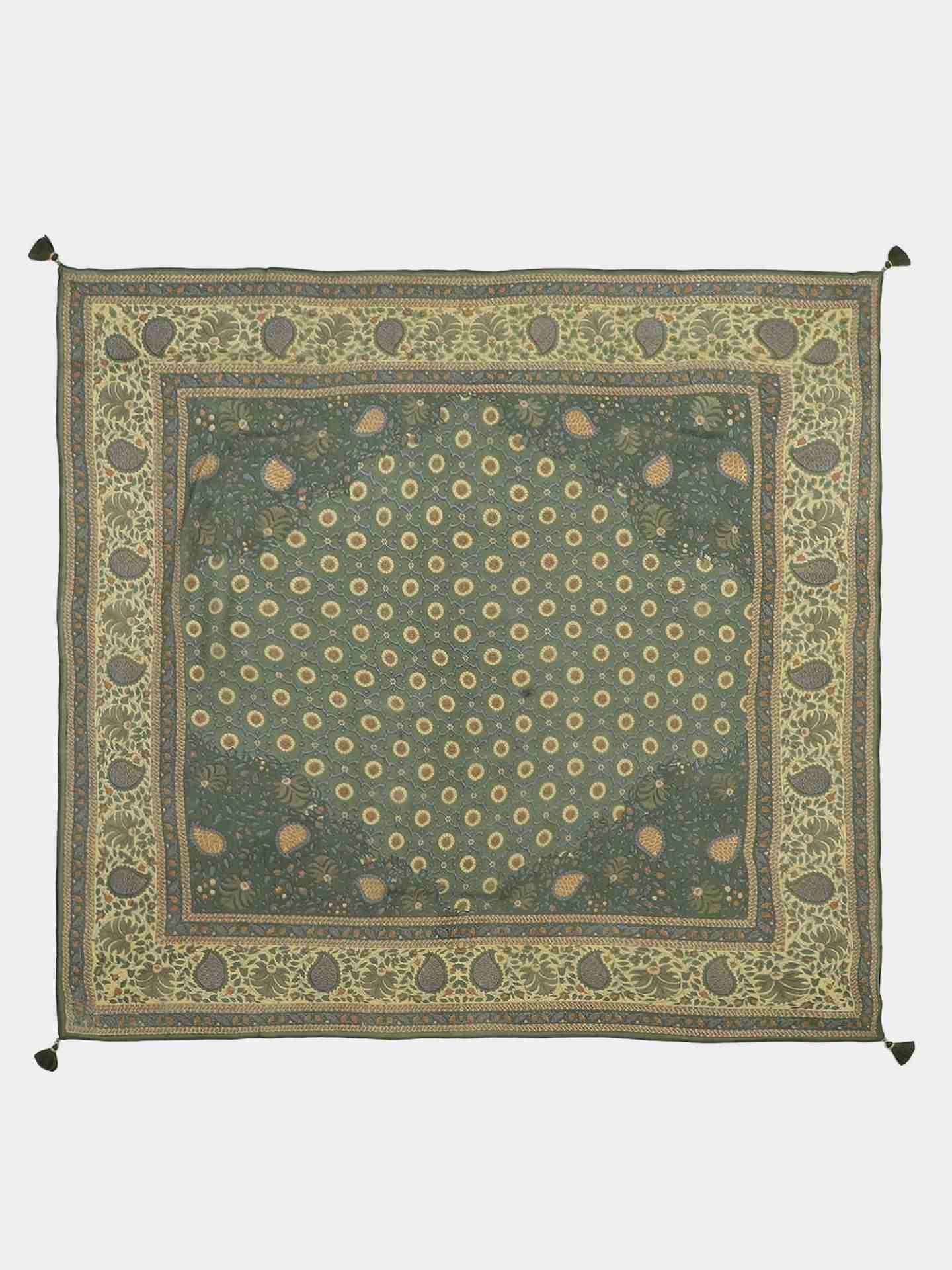 Green Pineapple Square Scarf