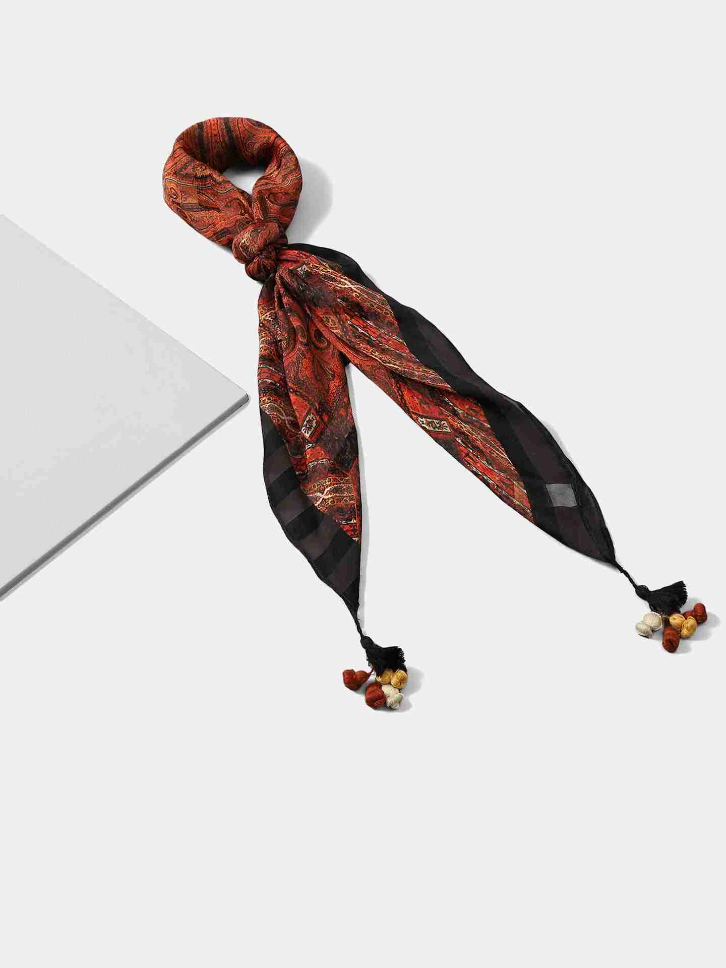 Red Mandana Square Scarf