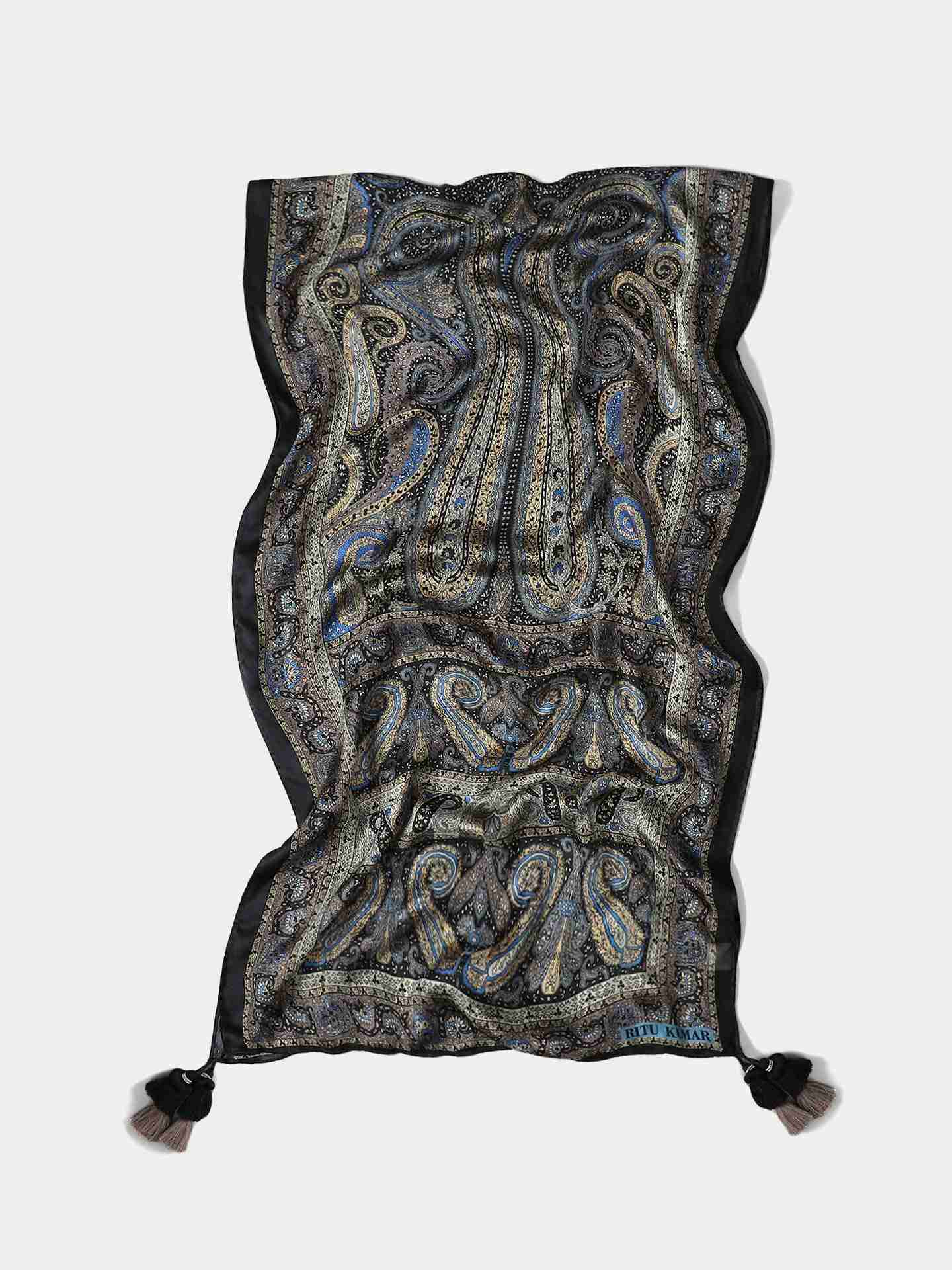 Black Atima Rectangle Scarf