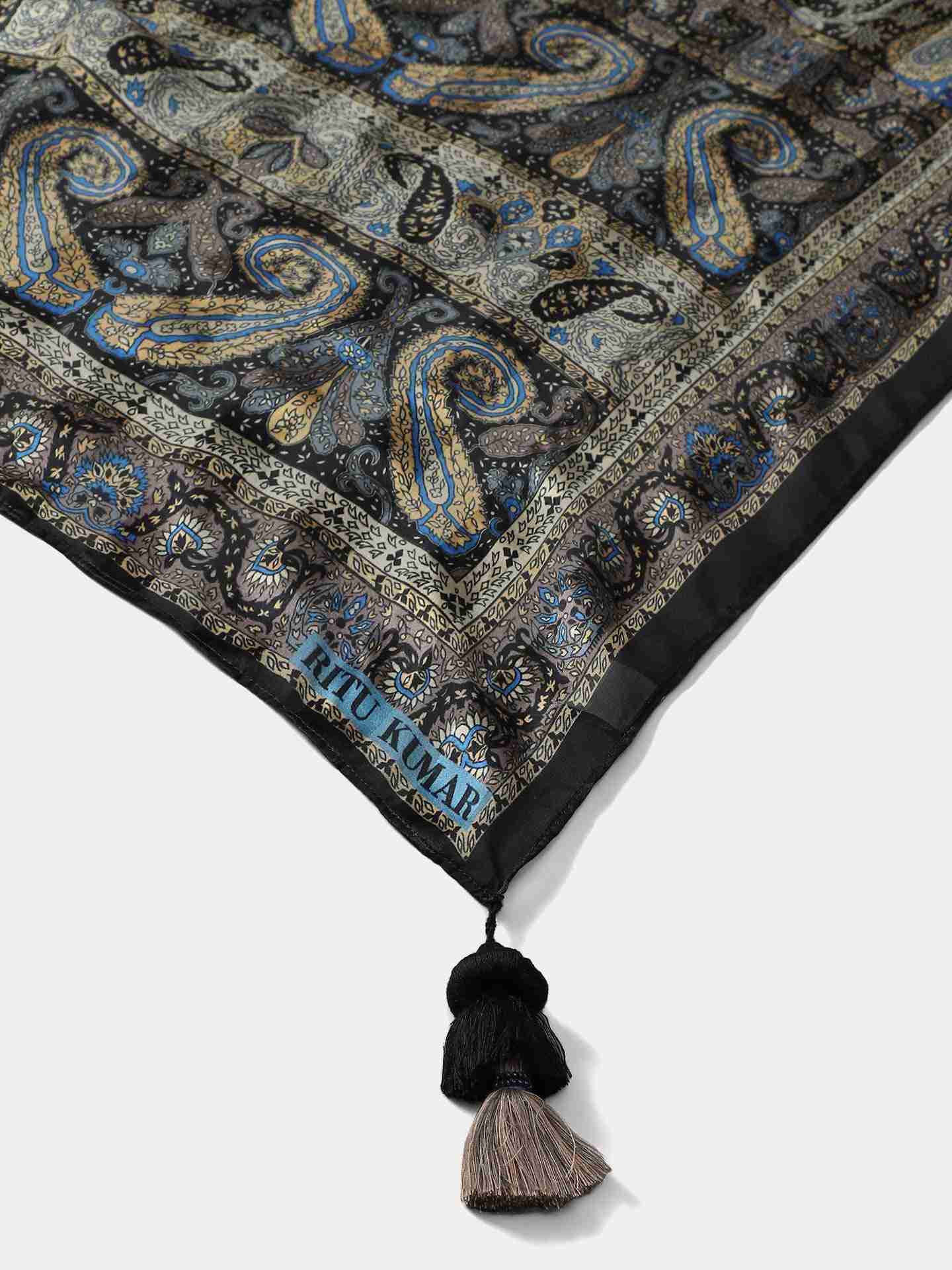 Black Atima Rectangle Scarf