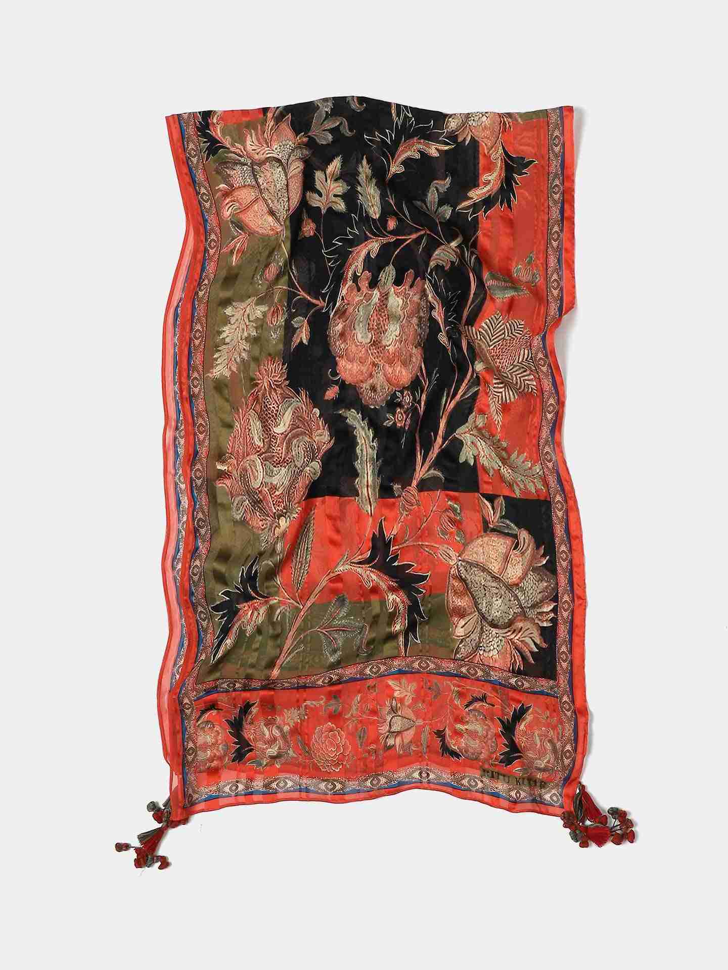 Multi-Color Kalighat Rectangle Scarf