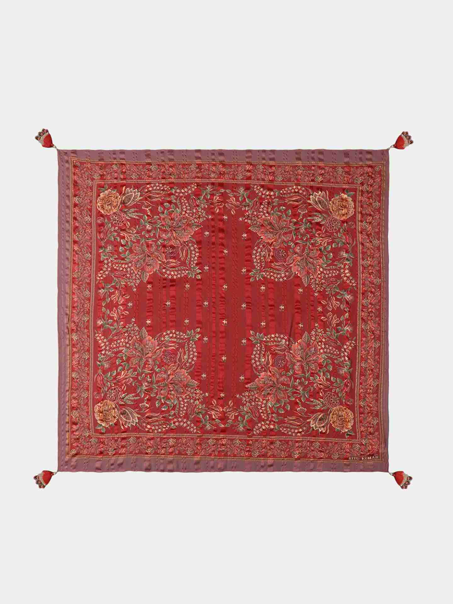 Red Daksha Square Scarf